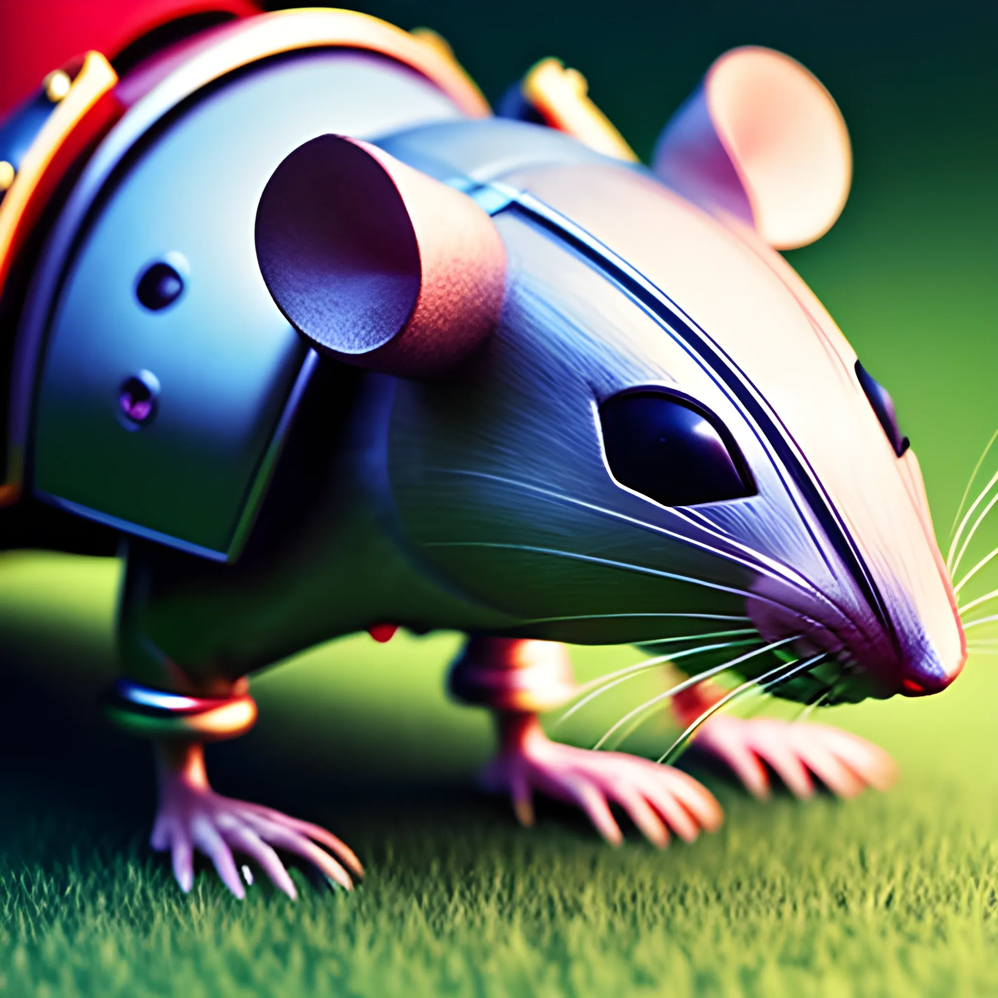 The mouse is wearing armor. Close ups, Trippy