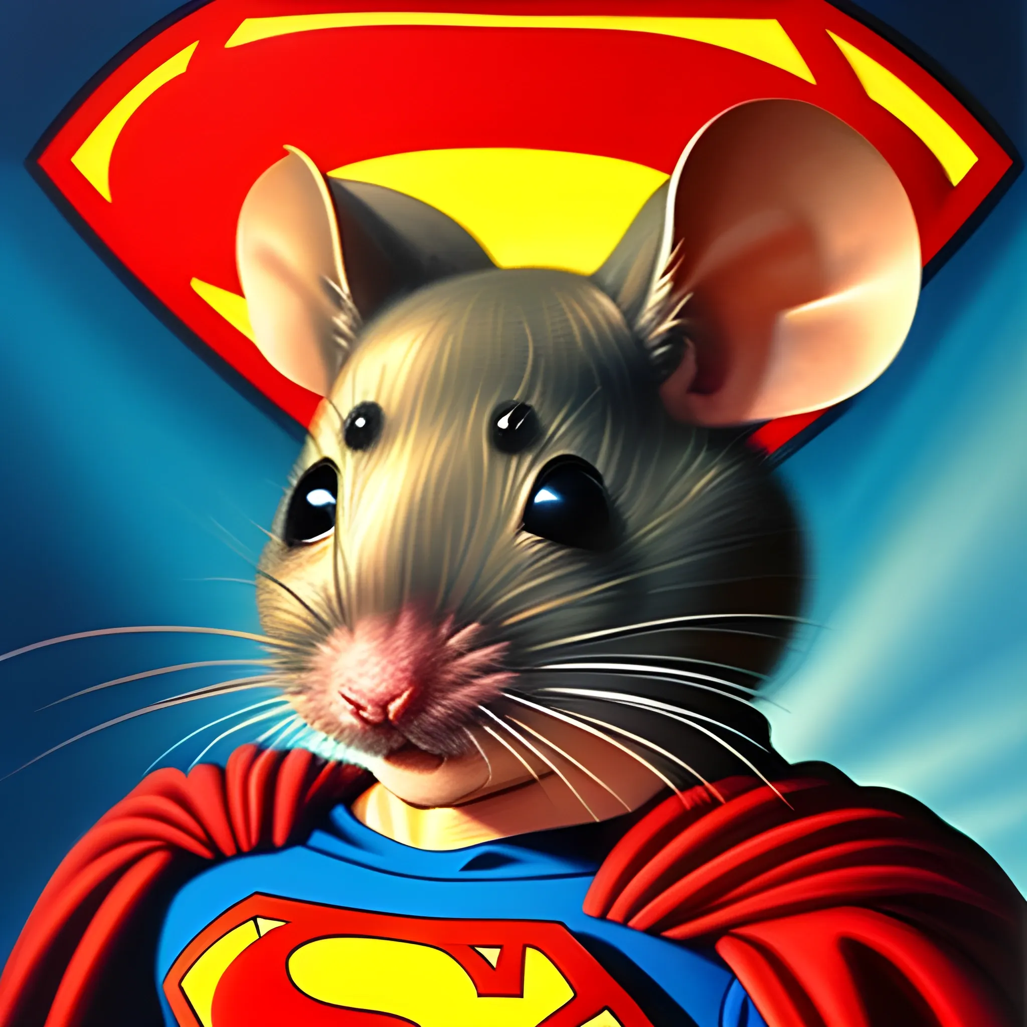 General Mouse Just like Superman  Oil Painting, Trippy，