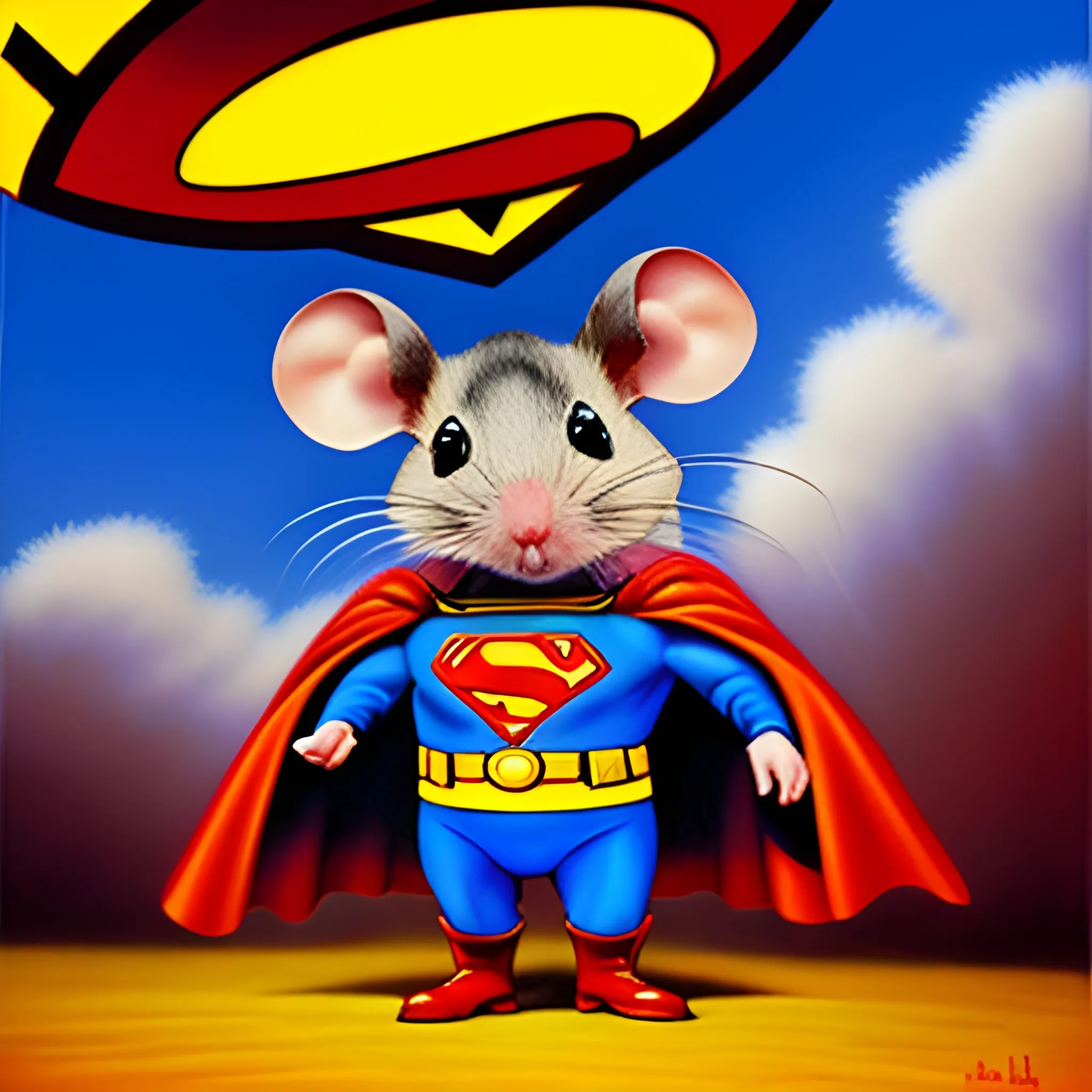 General Mouse Just like Superman  Oil Painting, Trippy，