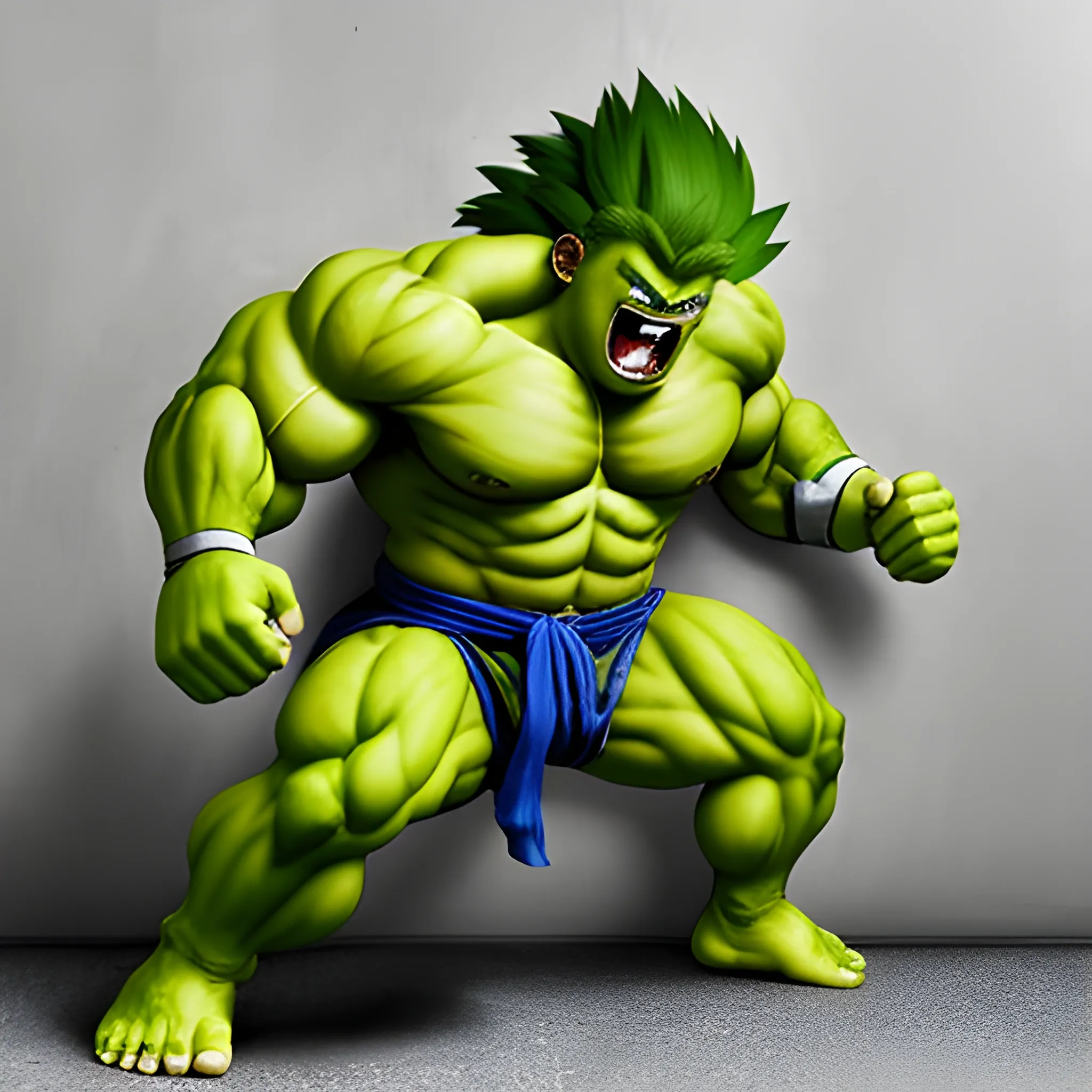 Blanka personaje de Street fighter saltando, tirando una patada directo una pared. con mucha furia.100%100 real.hd mas humanisado y delagdo de 190cm, flaco y alto