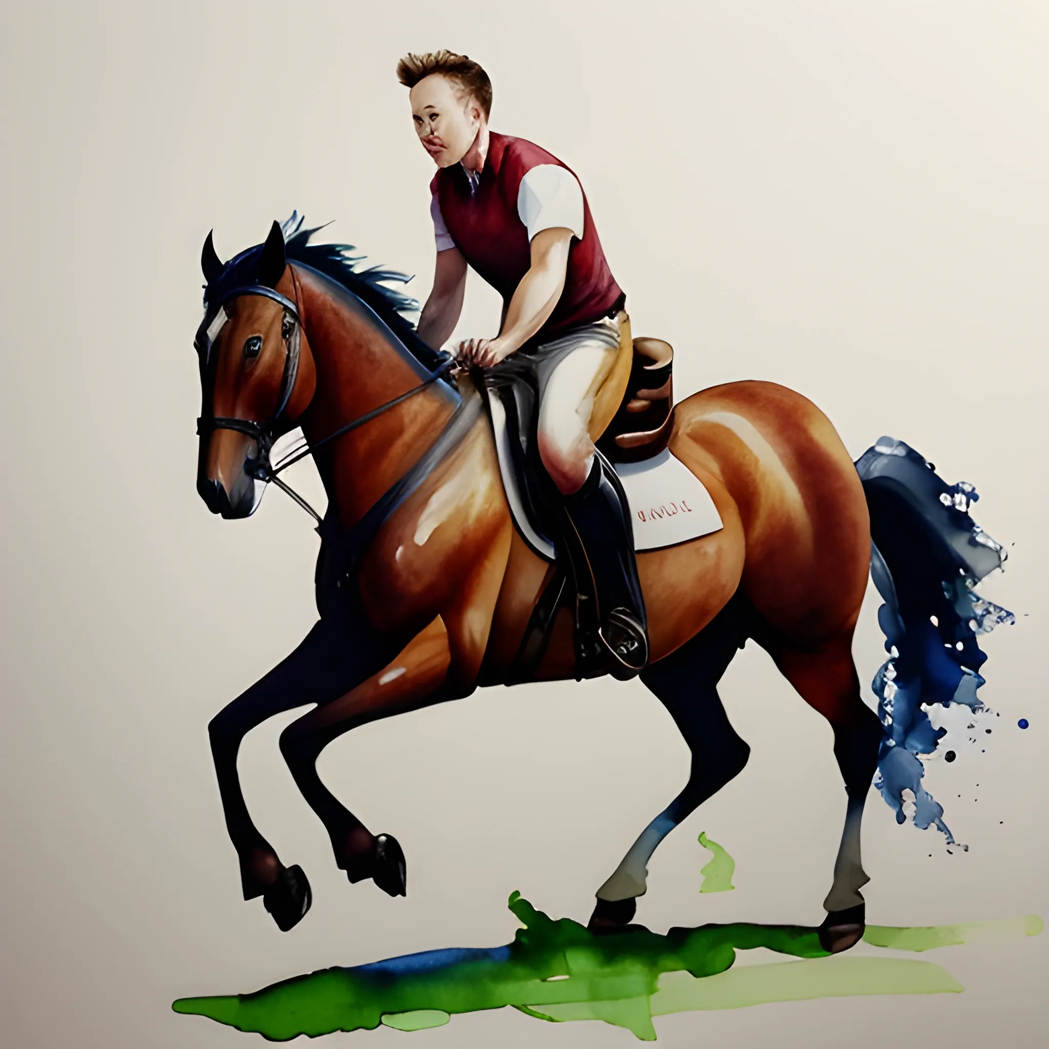 elon musk on horse
,Water Color