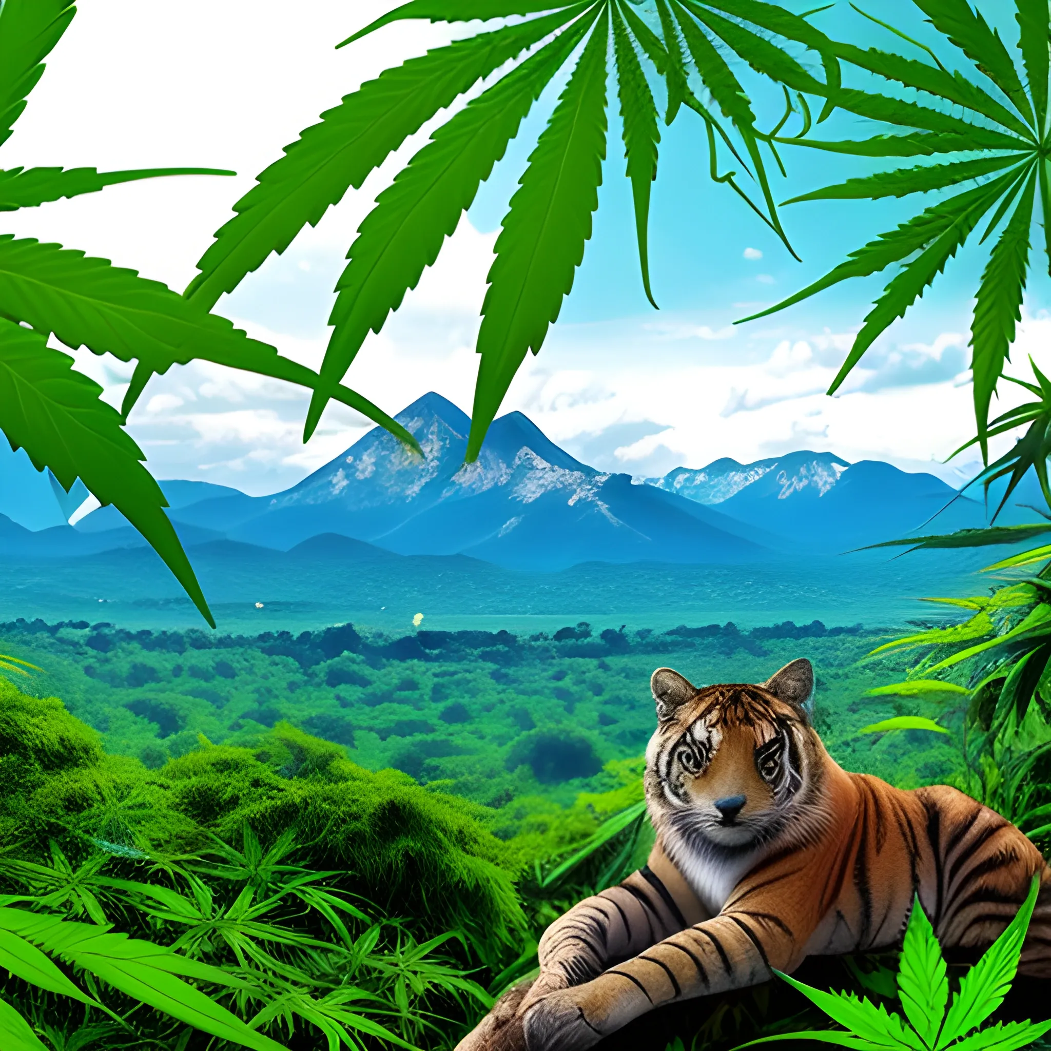 jungle, nature, cannabis, animals, nice day, mountains