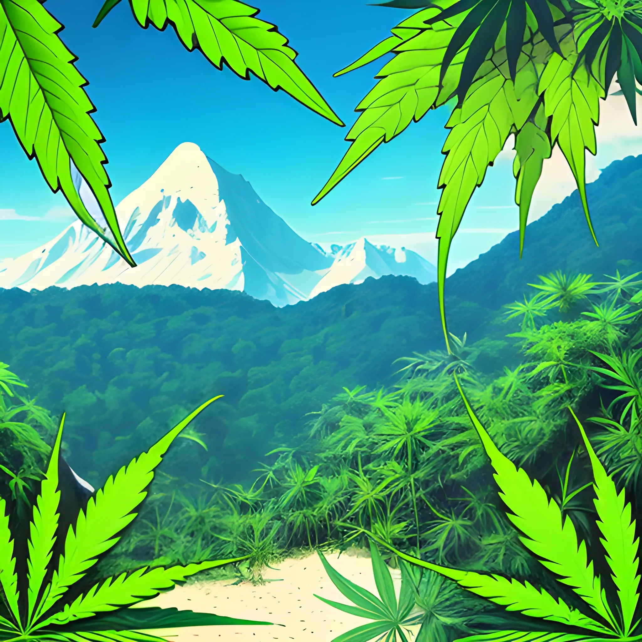 jungle, nature, cannabis, animals, nice day, mountains, beach