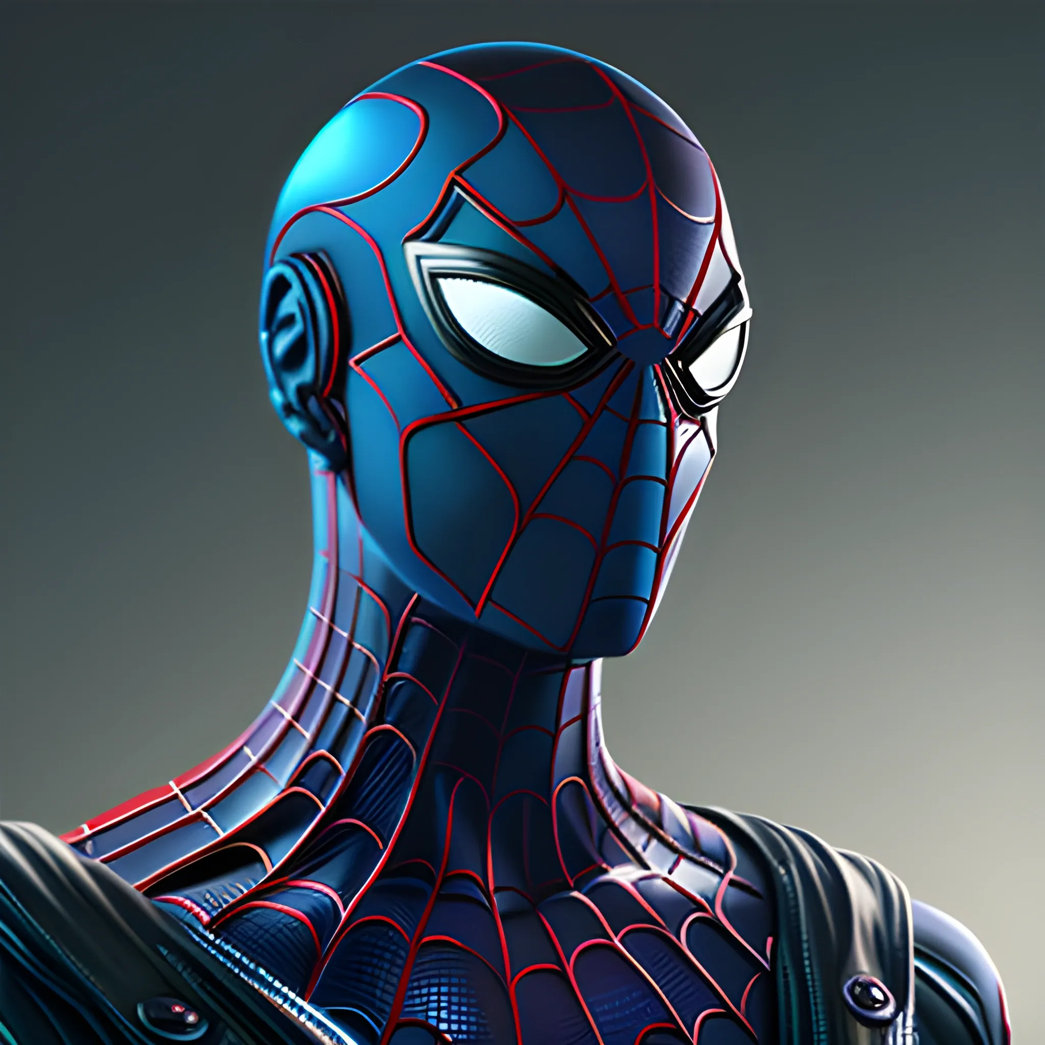 Cyberpunk style spiderman robot avatar, digital style, high quality, detailed, hight resolution, close up,realistic photo
