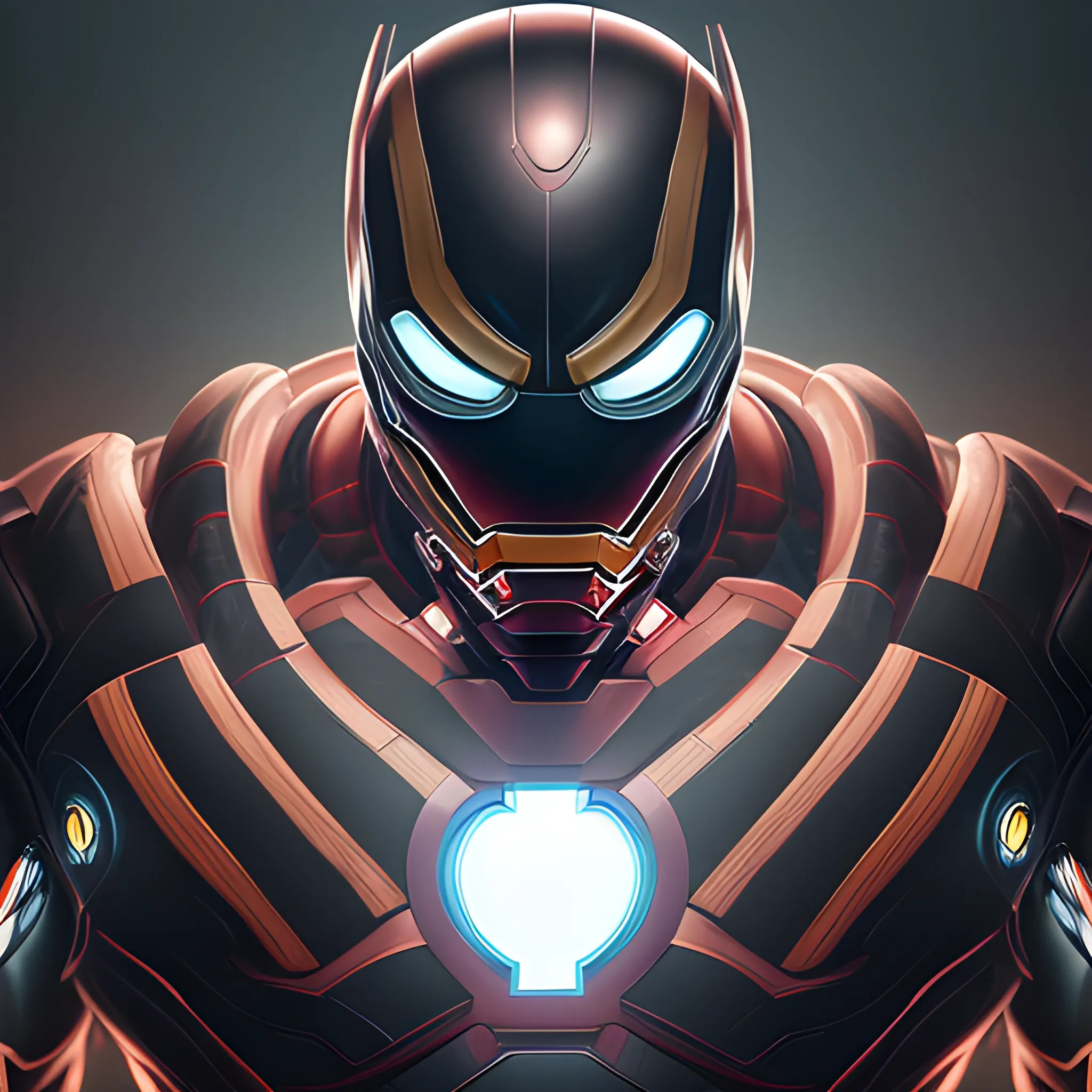  A detailed and intricate digital art piece in a cinematic style, this ultra high resolution portrait of a powerful venom alien beast is a true masterpiece use ironman suit black version. The beautiful lighting and playful design make it a trend-setter on ArtStation. A true award-winning work., 