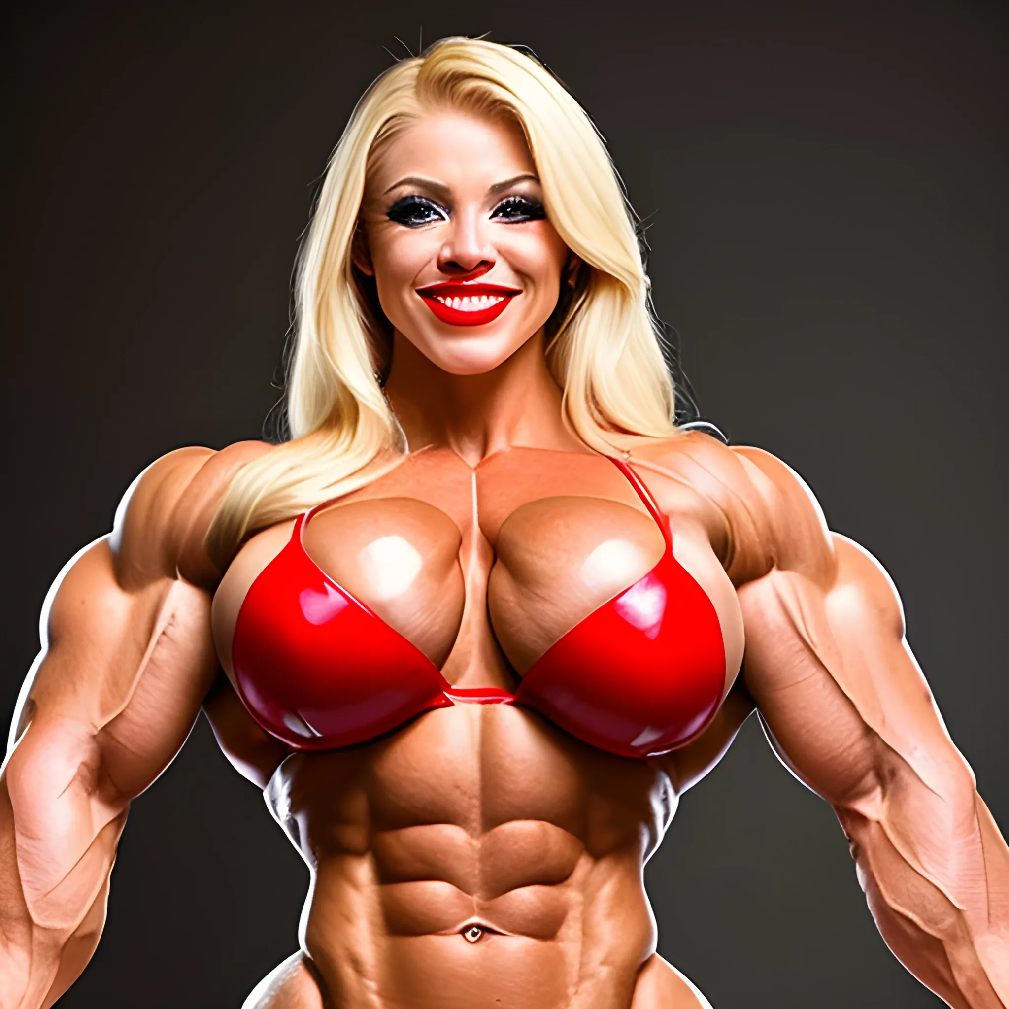 Abnormally massive and stunningly gorgeous Female bodybuilder wi