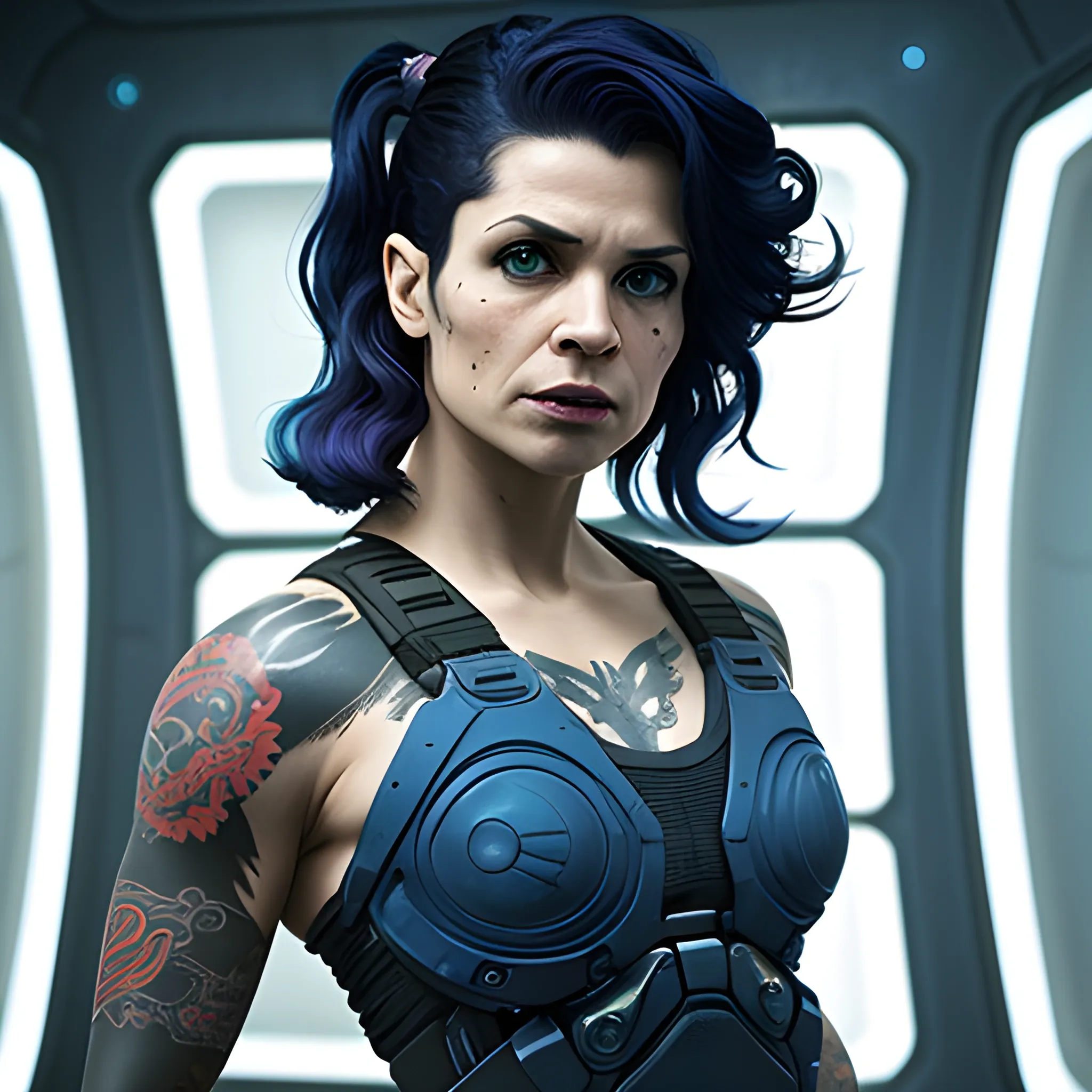 the expanse, belter, sexy, coloured hair, tattoos, female, prost ...