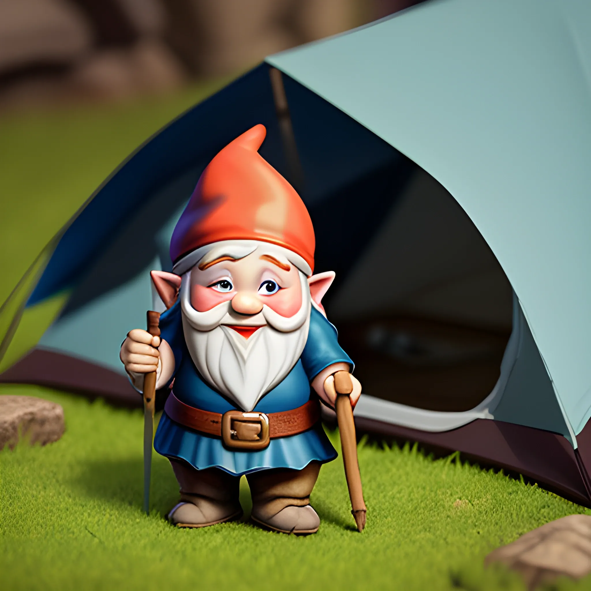 dnd gnome infront of a tent