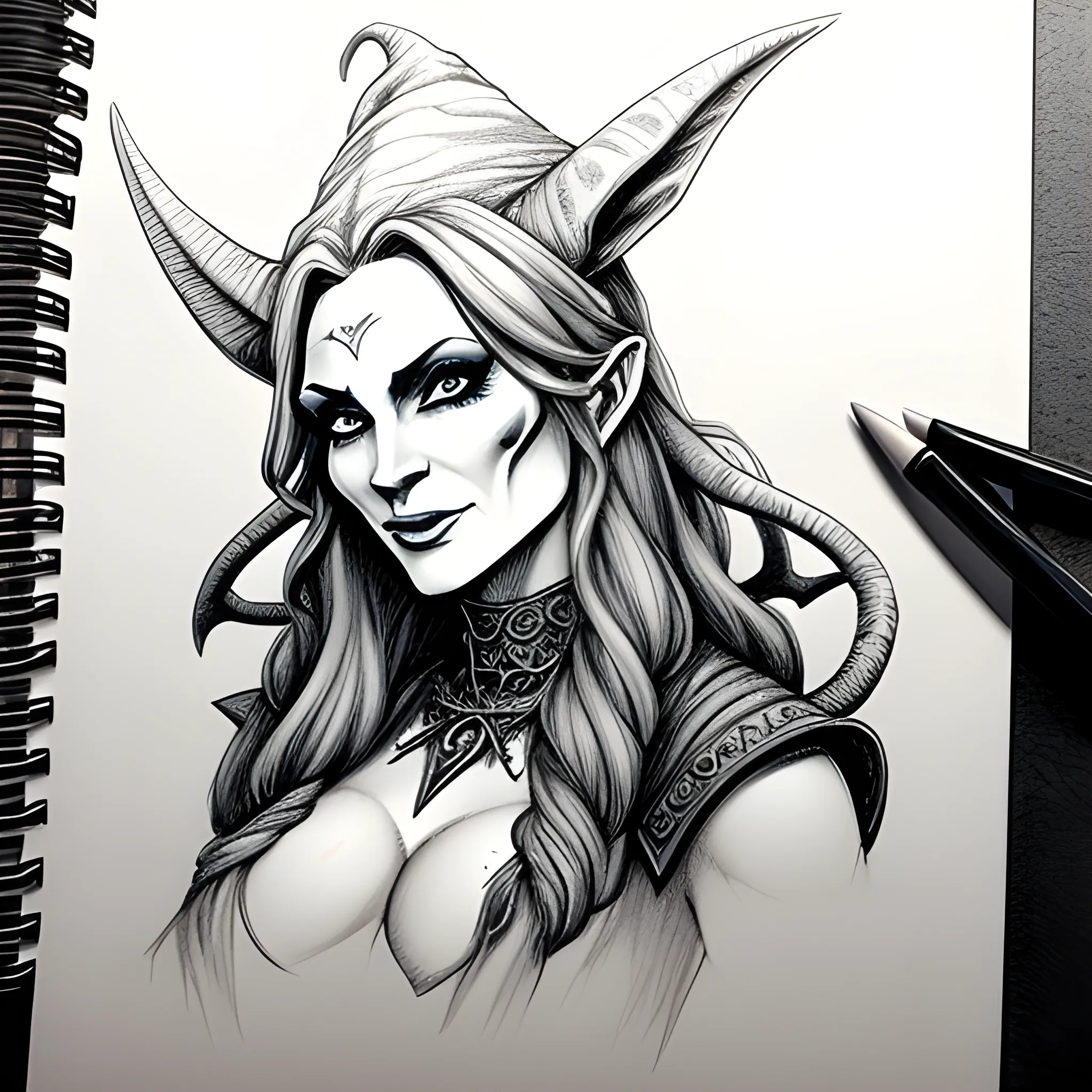 Coven of the wicked Firbolg witch young + beautiful

, Pencil Sketch