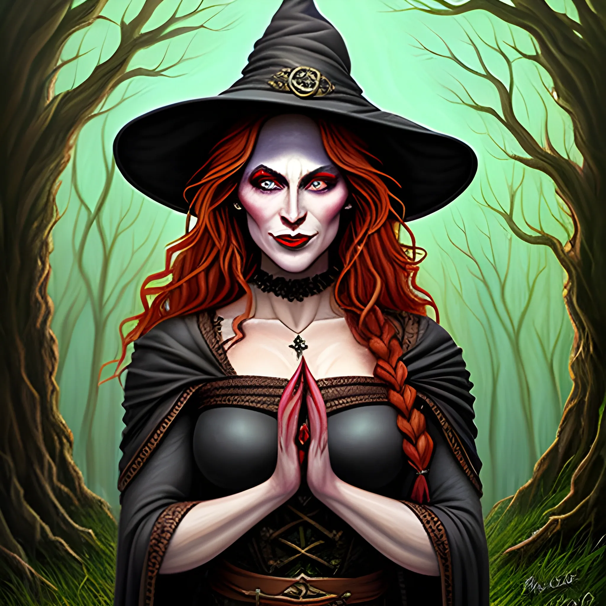 Firbolg, female, Witch ,Coven of the wicked, young, beautiful
 

Oil Painting