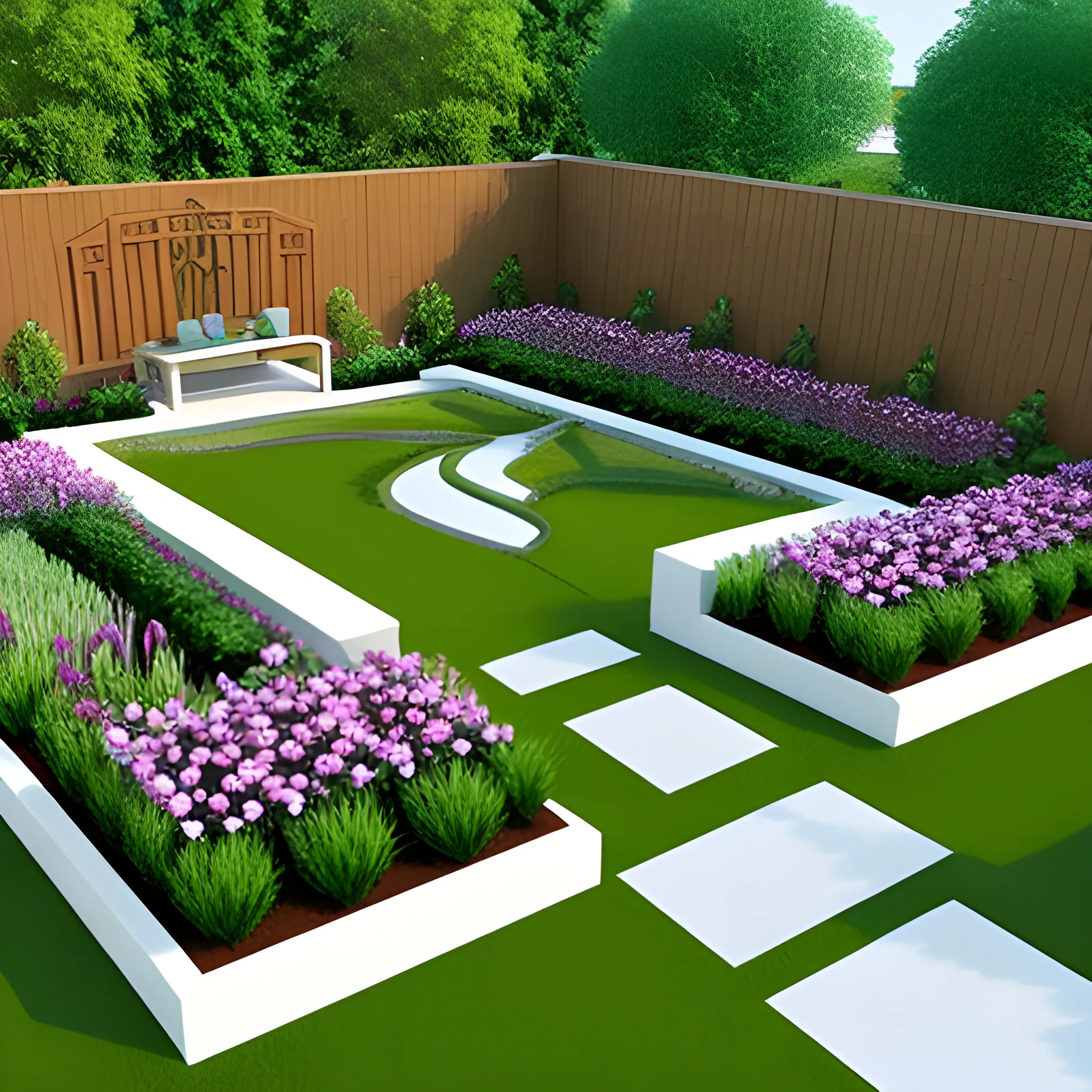 beautiful garden, design, layout, plans, 3D