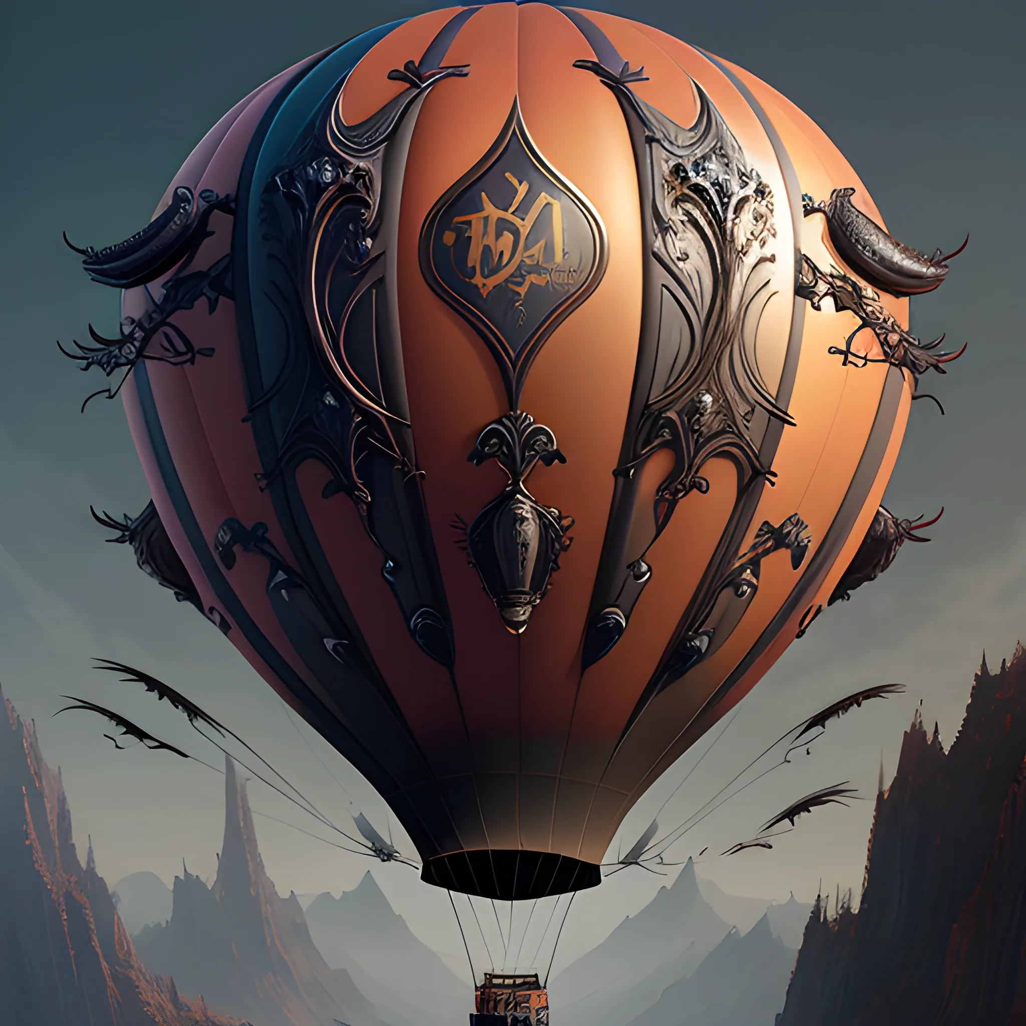 Balloon with fangs, photorealistic, hyperrealistic, detailed, detailed matte painting, deep color, fantastical, intricate detail, splash screen, complementary colors, fantasy concept art, 8k resolution trending on Artstation Unreal