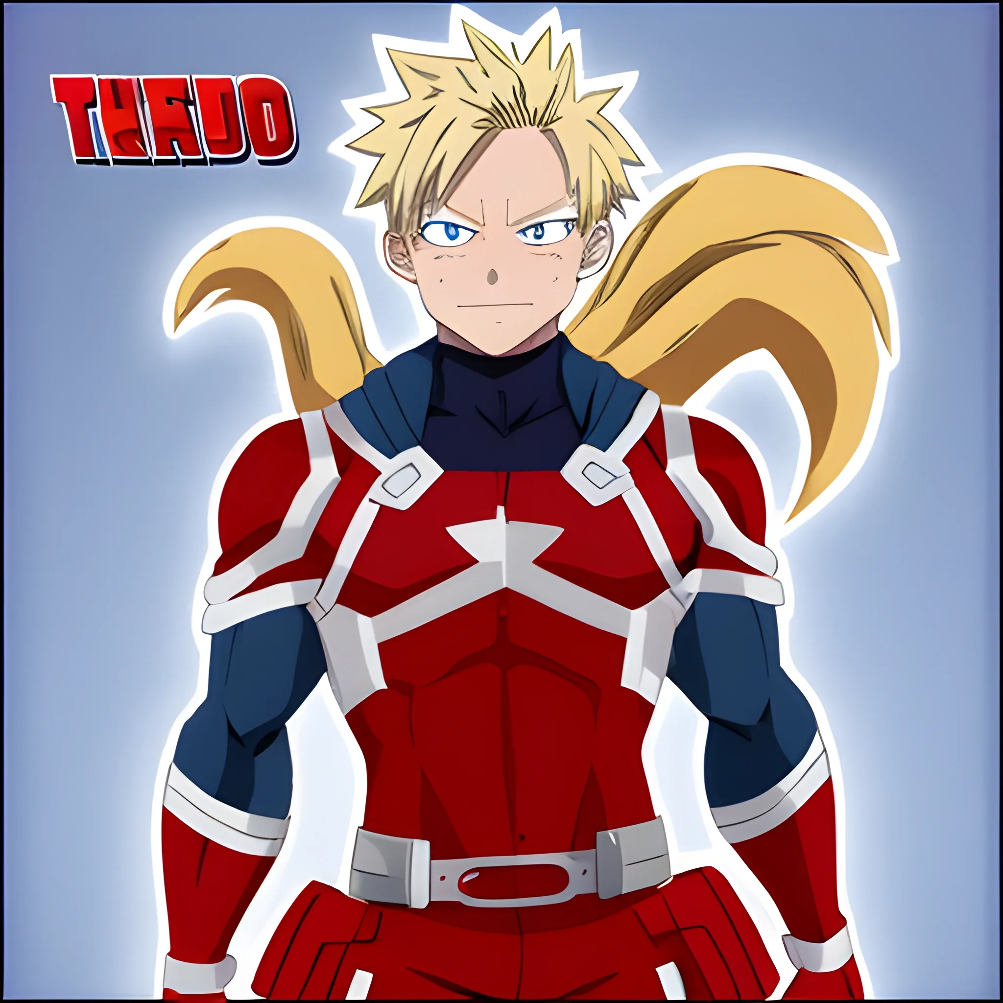 My hero academia oc with blonde hair blue eyes in red costume - Arthub.ai