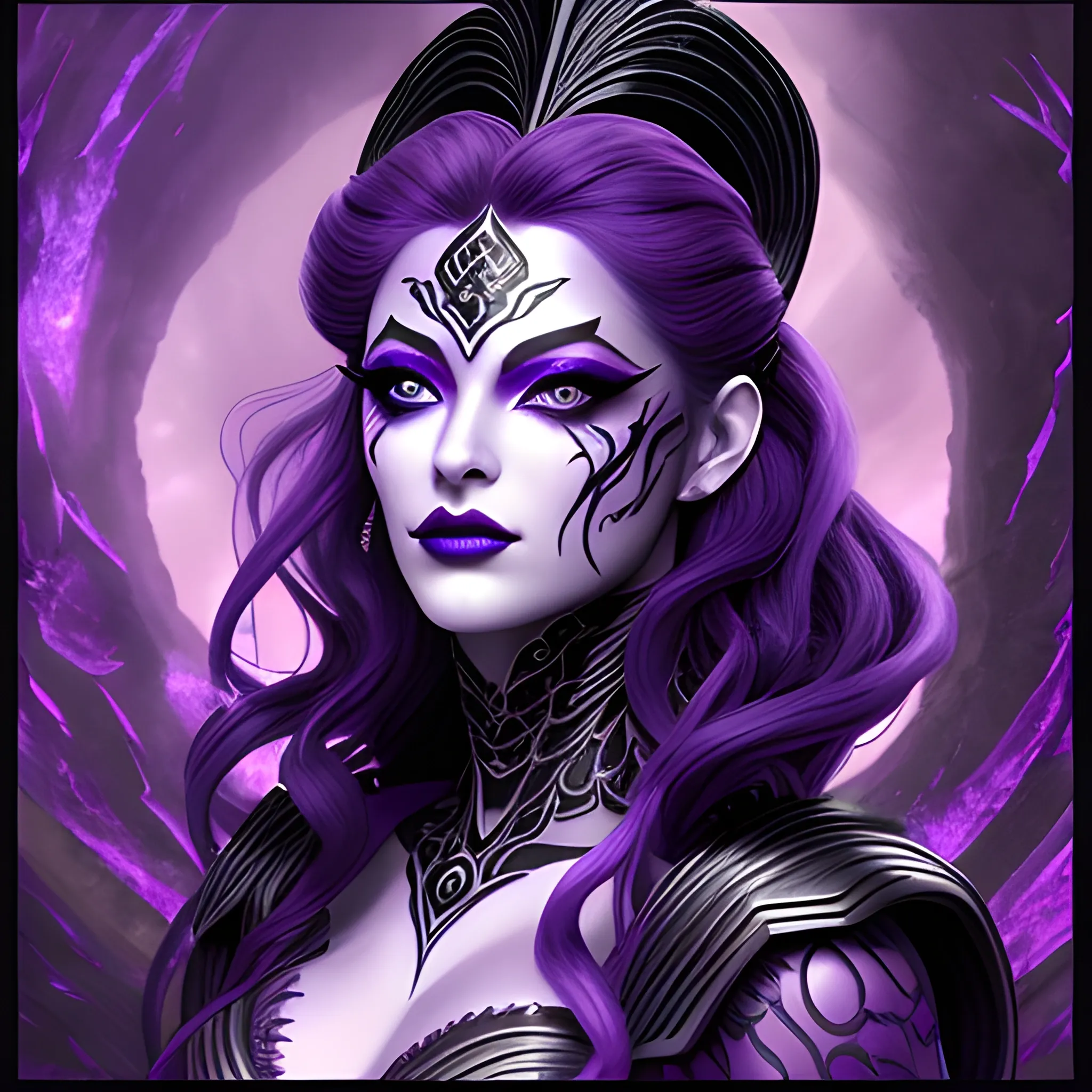 Nyx, Goddes of night (Dark, many purples, vibrant)