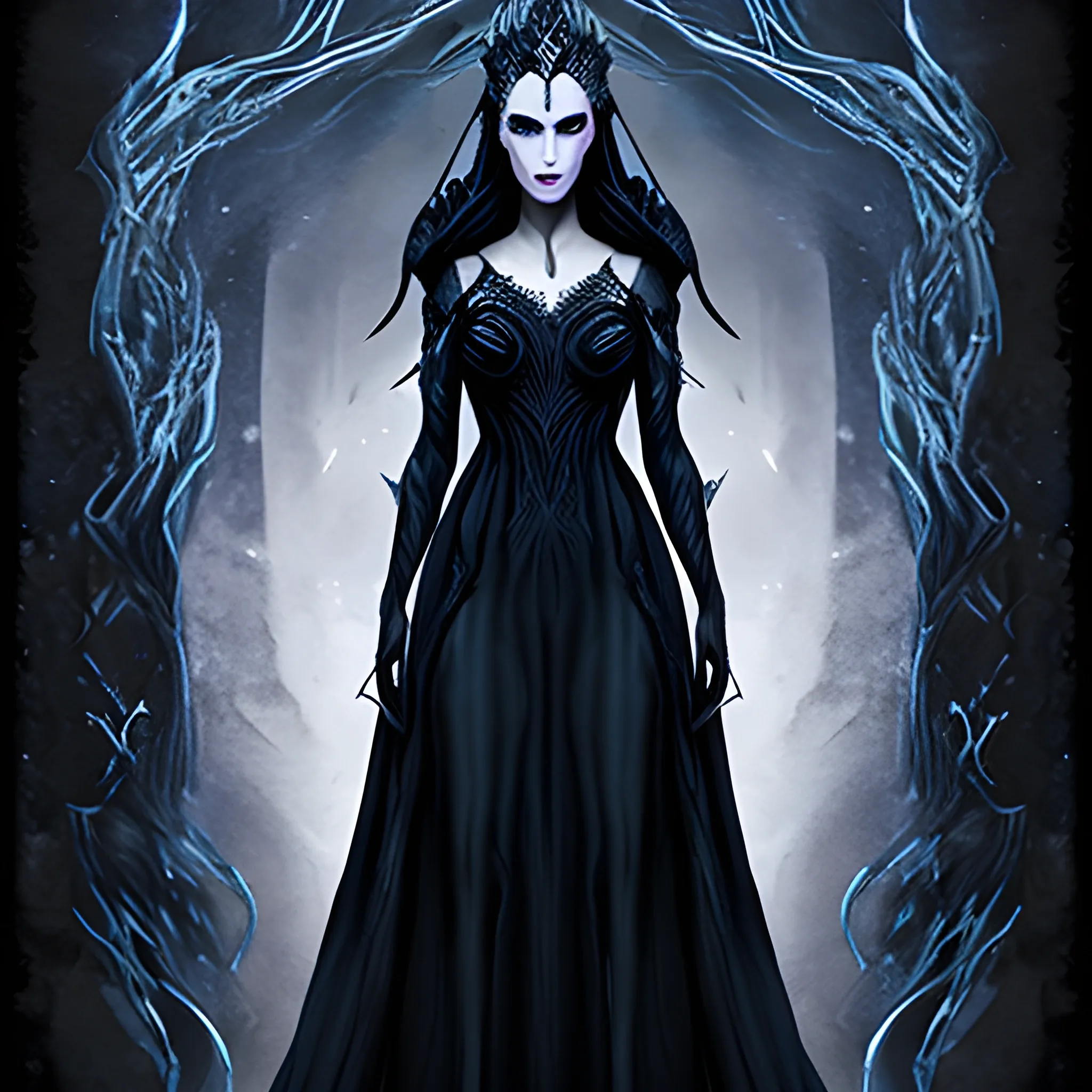 Nyx, Goddes of night (Dark, underworld, long dark dress)