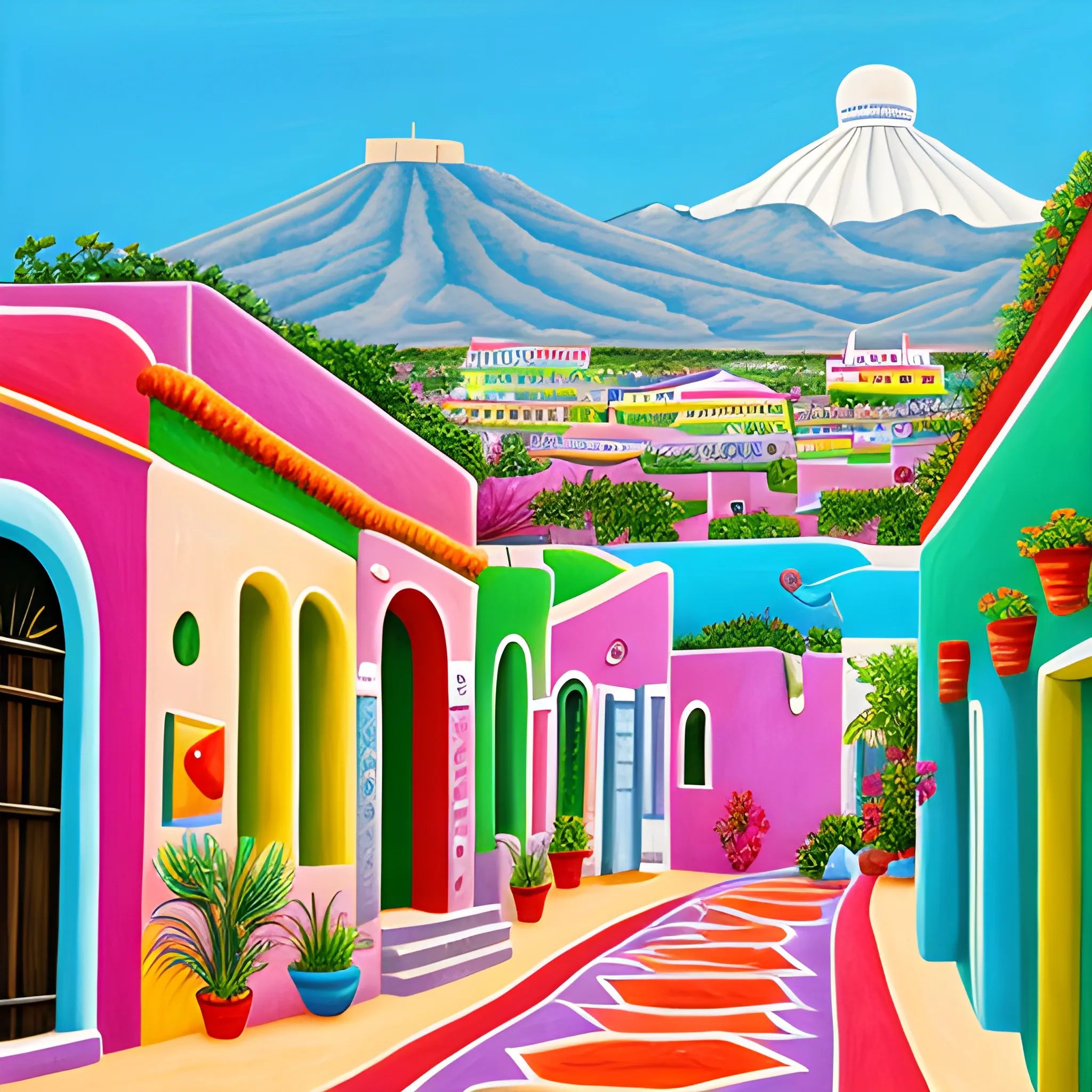 mexico living, naive art - Arthub.ai