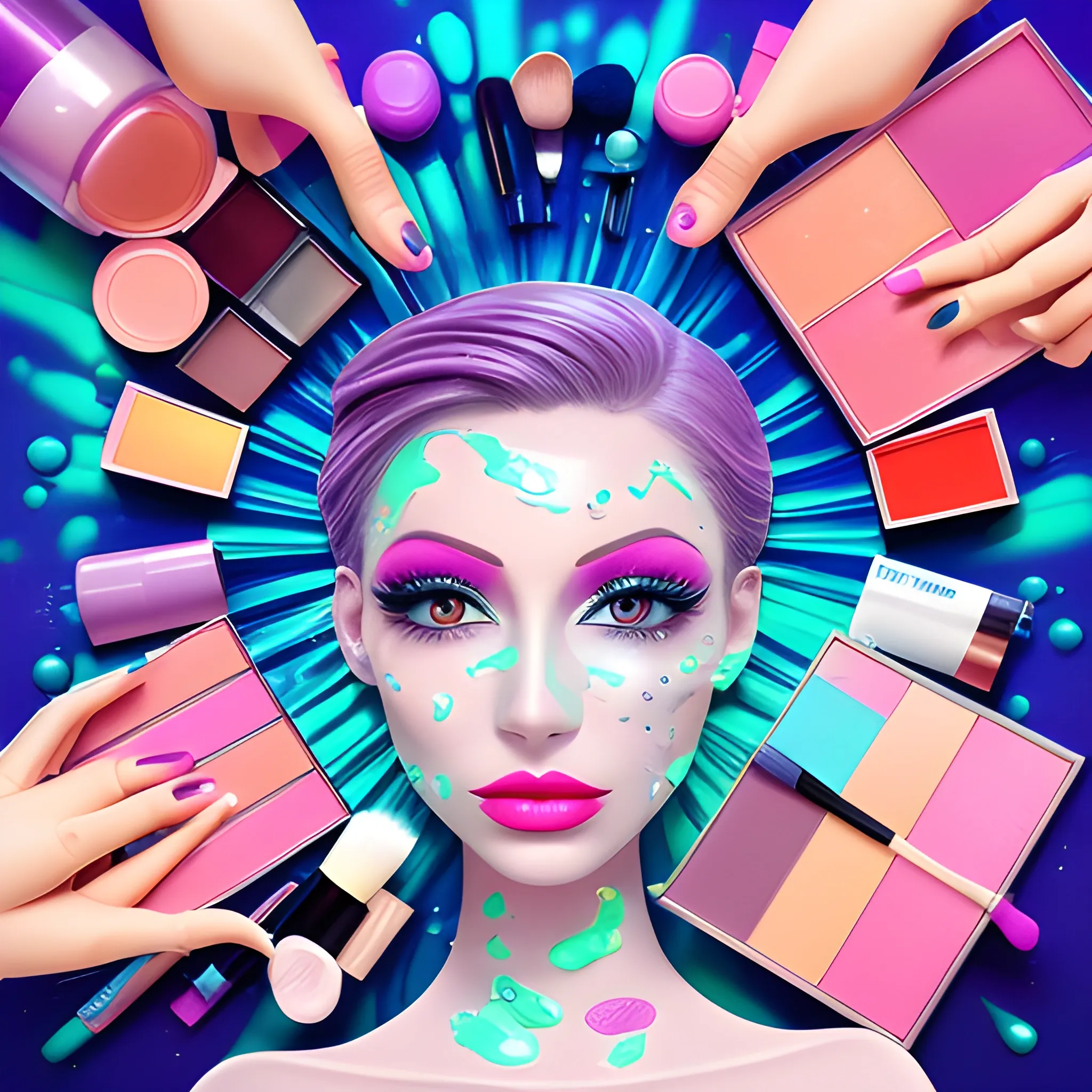 A post  for women offers make-up and skincare products with store name Valueria.com 
, 3D, Trippy, 3D, Cartoon, Water Color, Trippy, Trippy