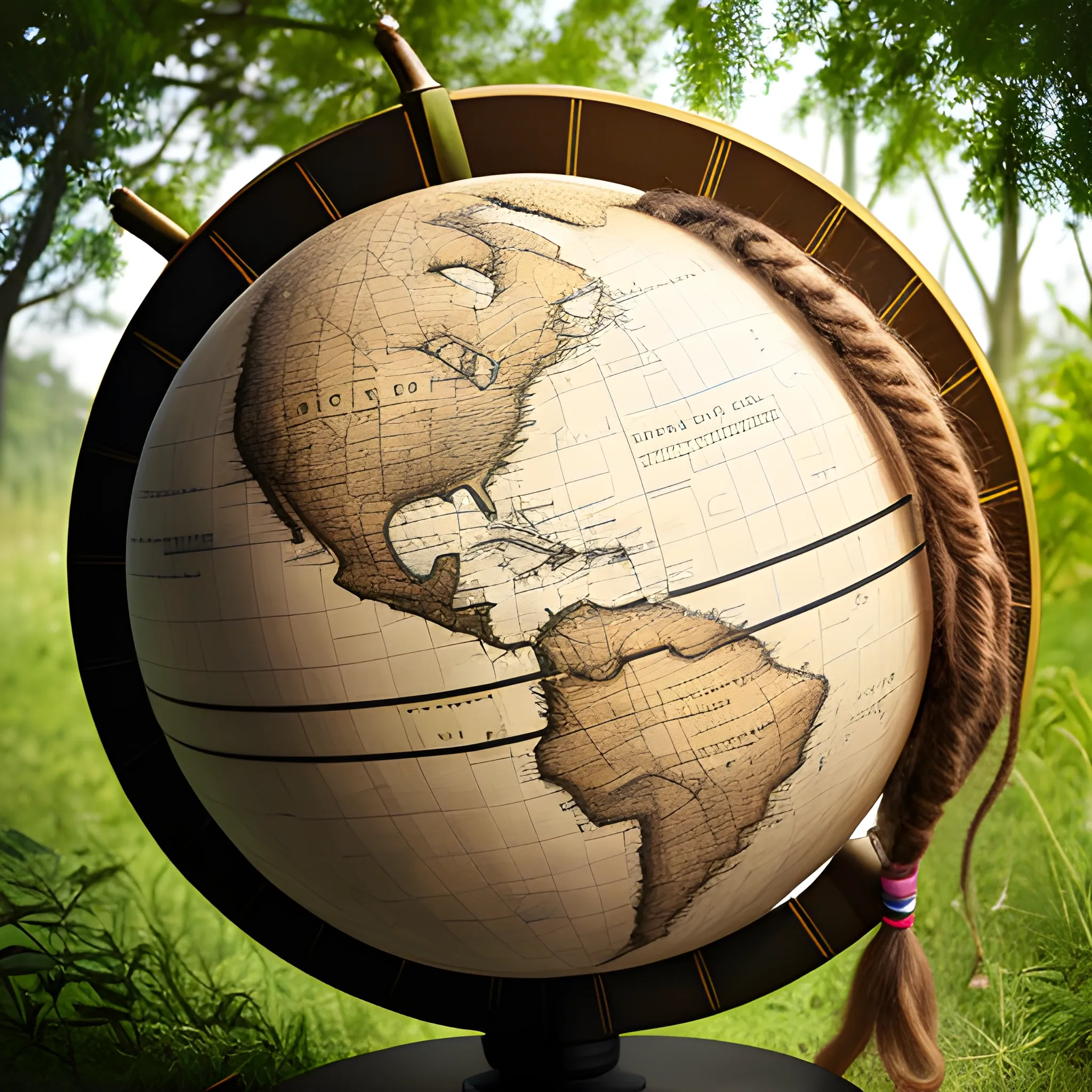 terrestrial globe;
mother Nature;
Sustainability;
sexy;
Hair in dreadlocks;
hyper realistic;
photography