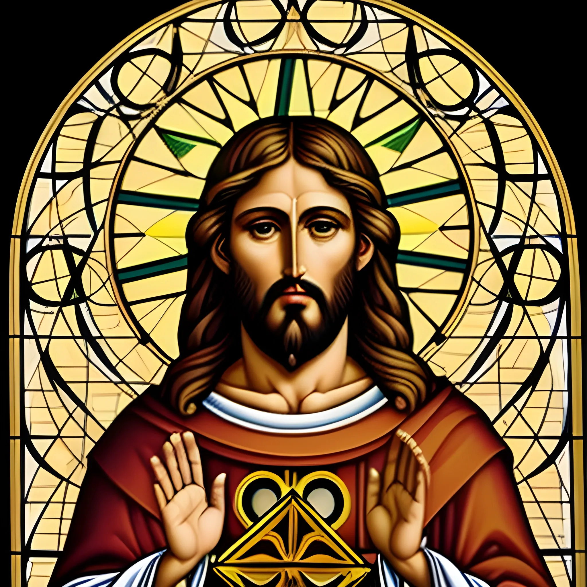 Jesus with SACRED GEOMETRY in the background

