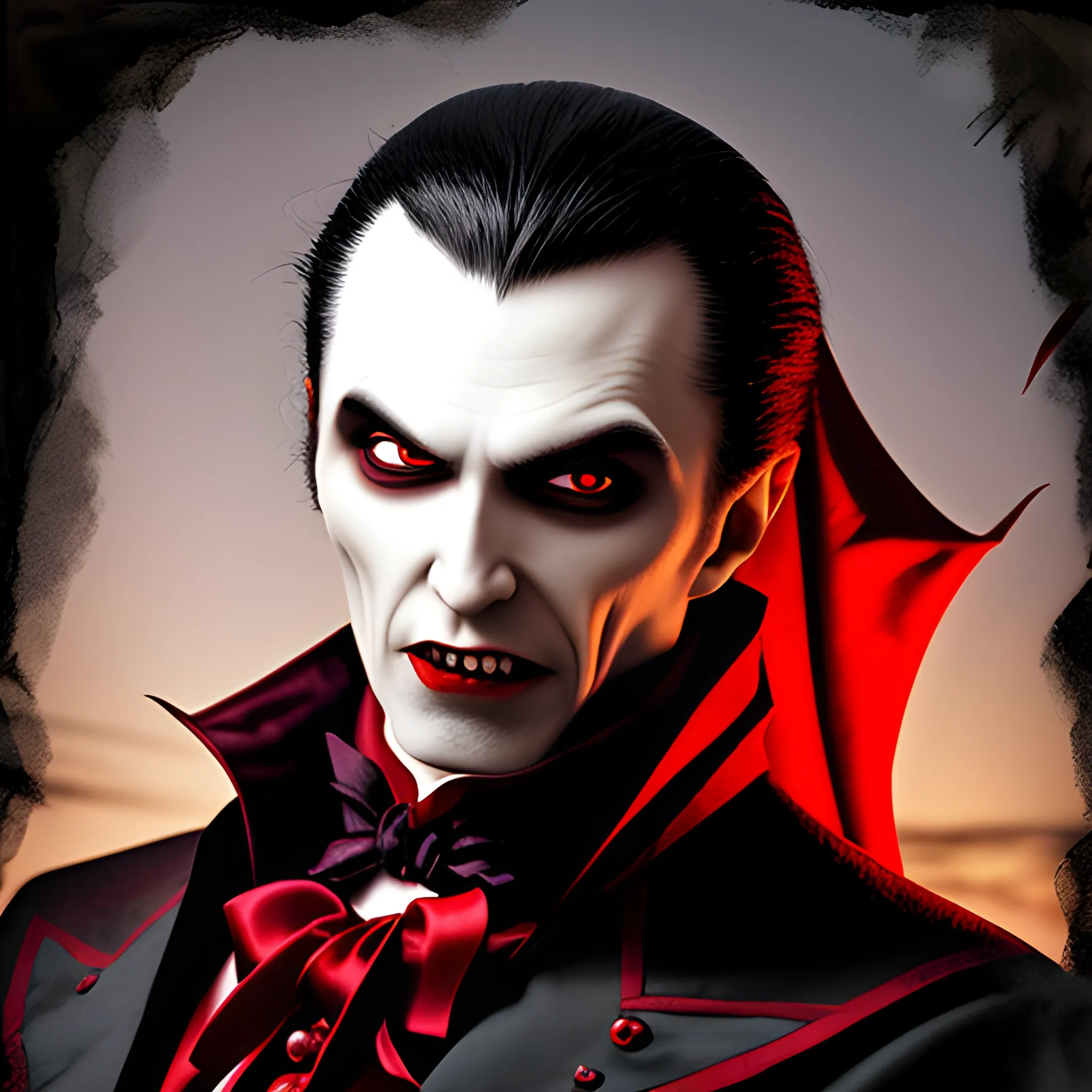 vampire Dracula facing camera

