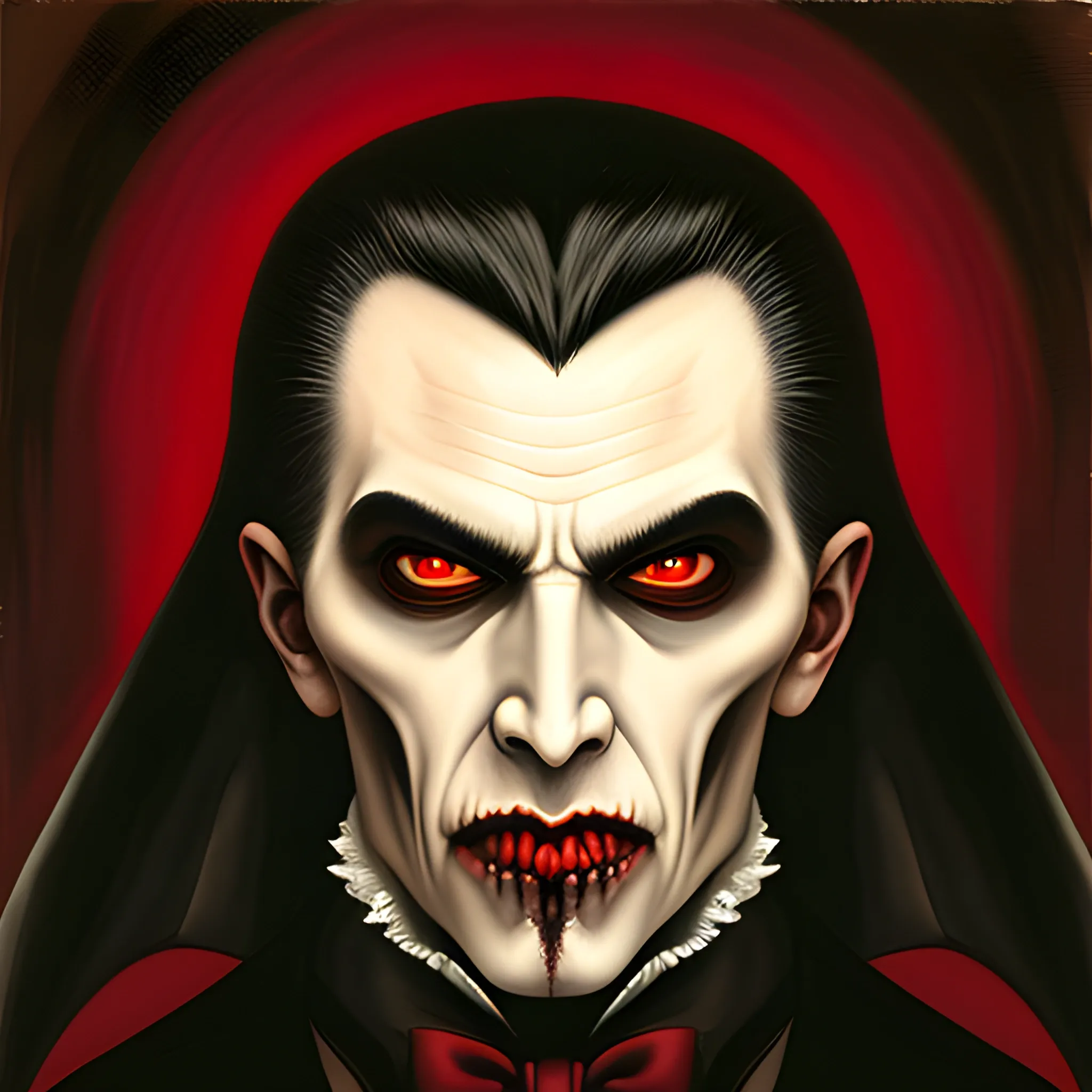 vampire Dracula head looking straight at camera soft expression


, Oil Painting