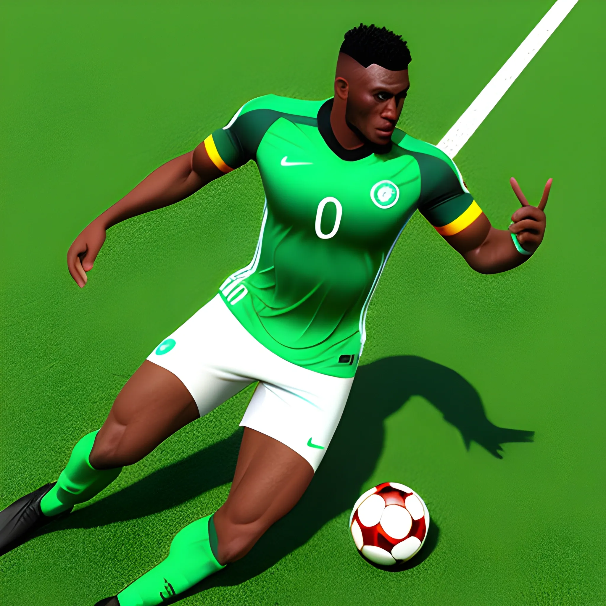 Nigeria youth football player, 3D