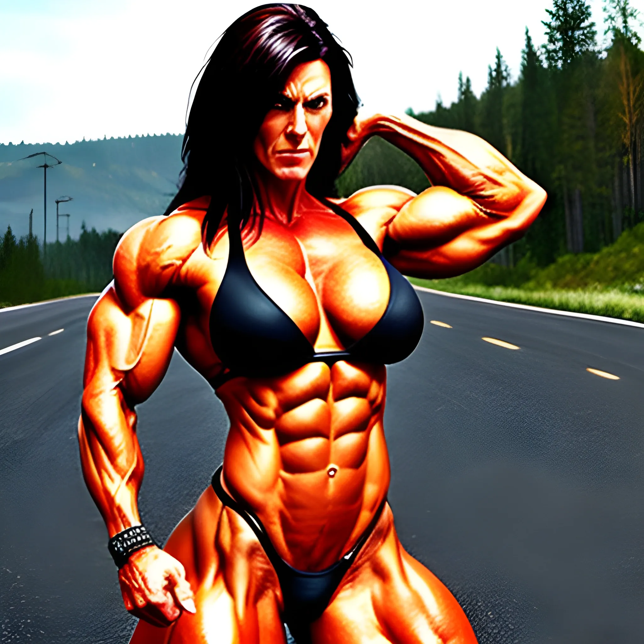 Bad ass muscle girl