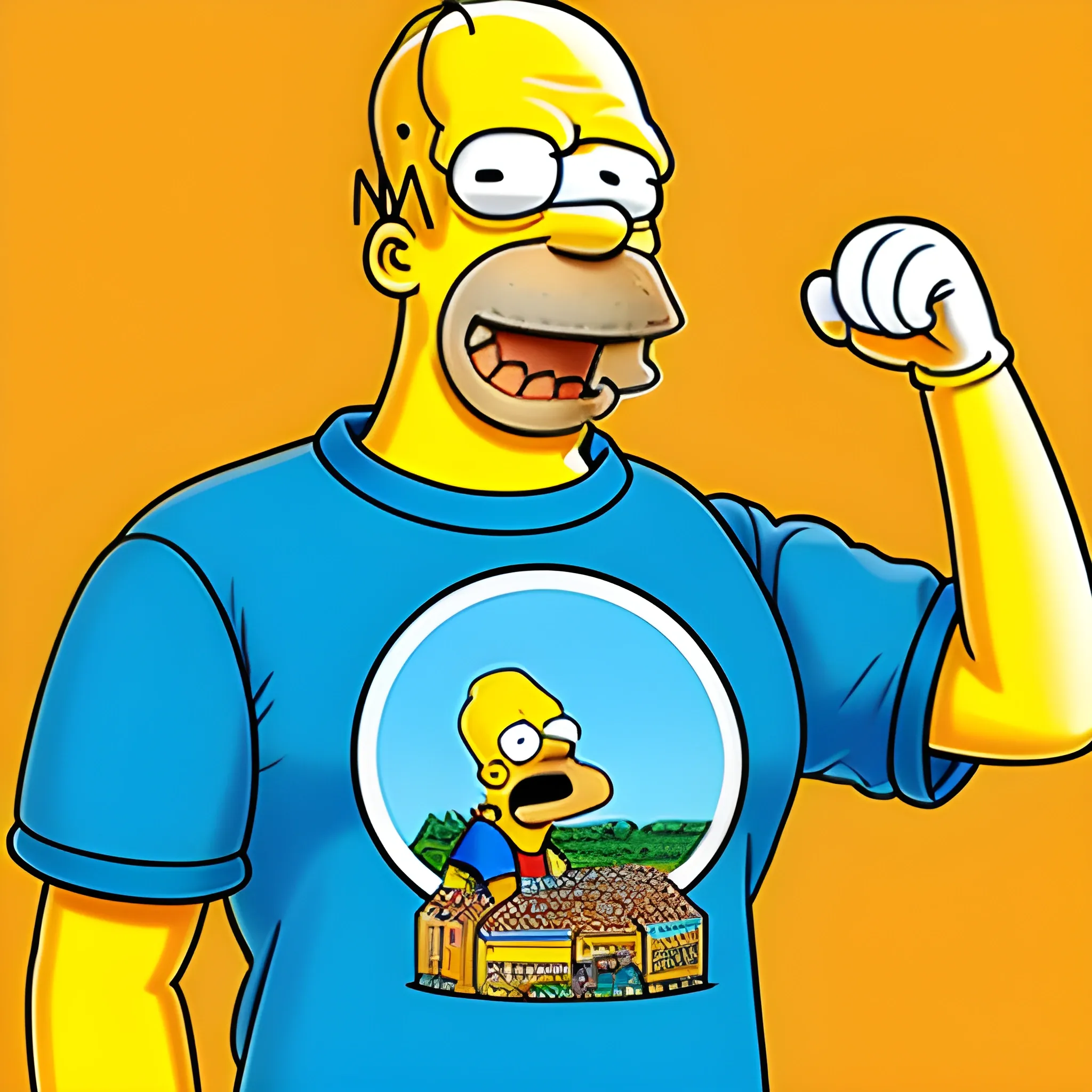 Homer Simpson con La camiseta del Malaga