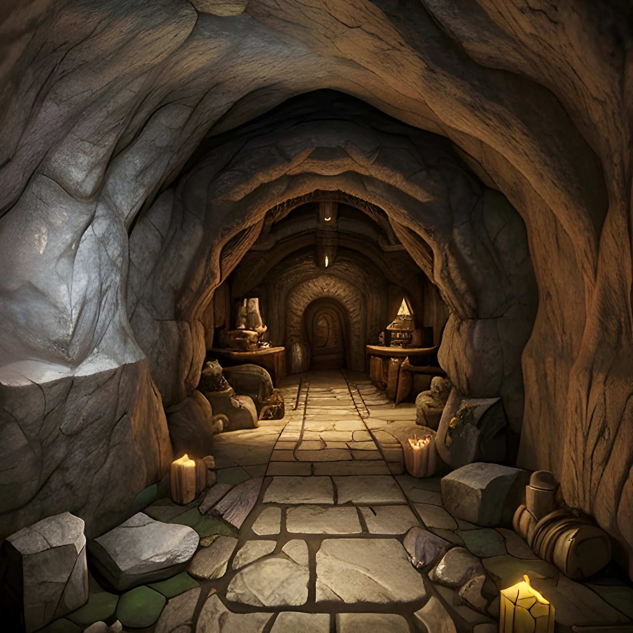 Dnd 5e, Cave, mines, underground, moria, hyper realistic, high d ...