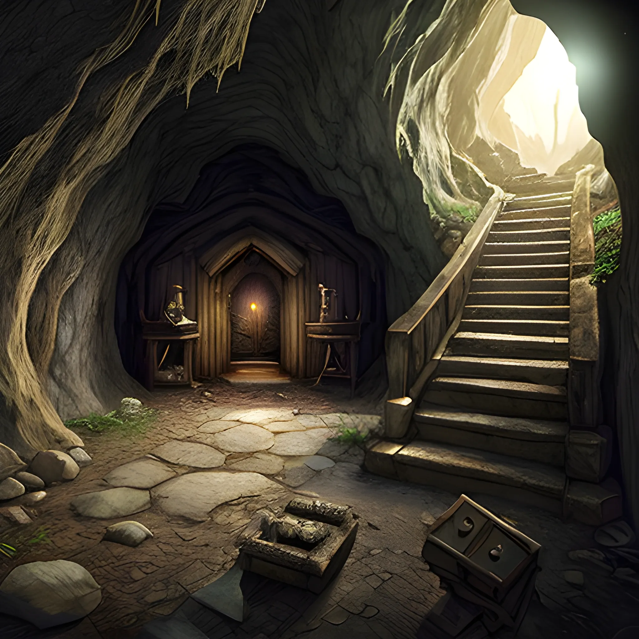Hyper realistic, photo, dnd 5e, abandoned cave
