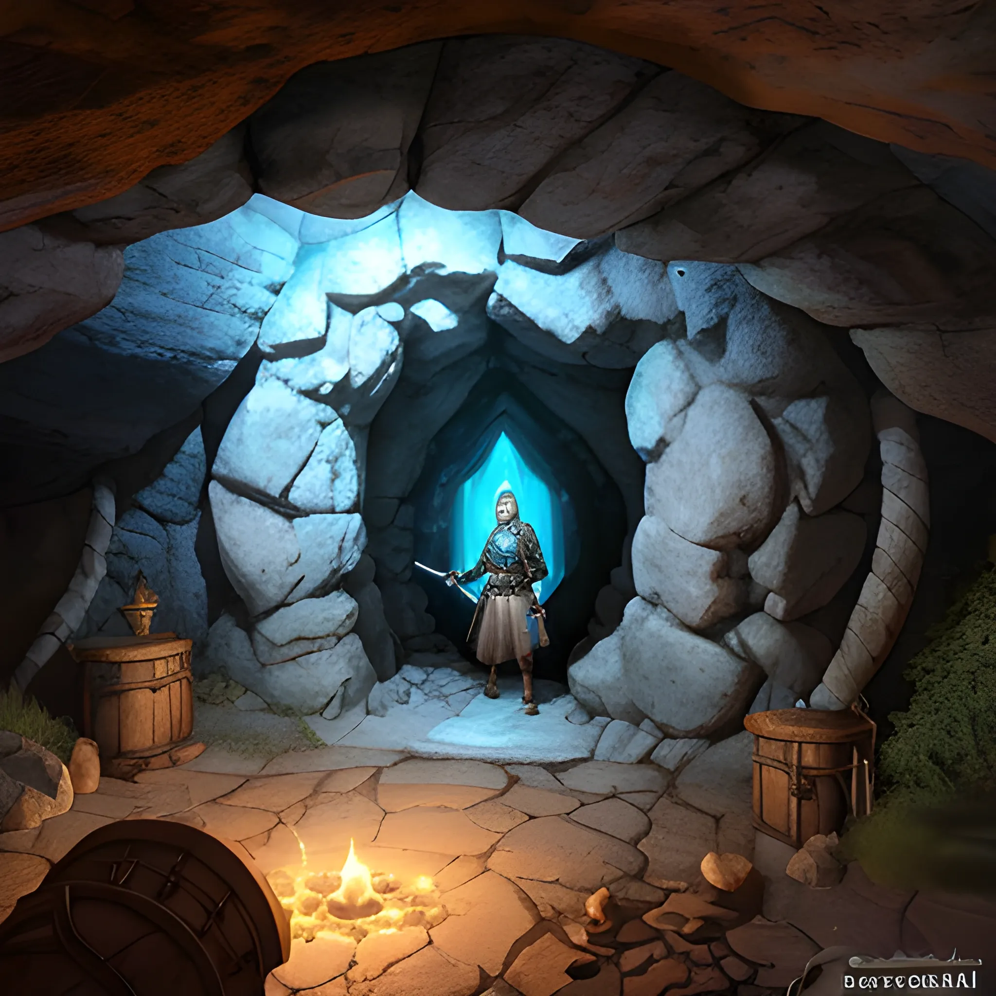 Hyper realistic, dnd 5e, cave, portal, photo