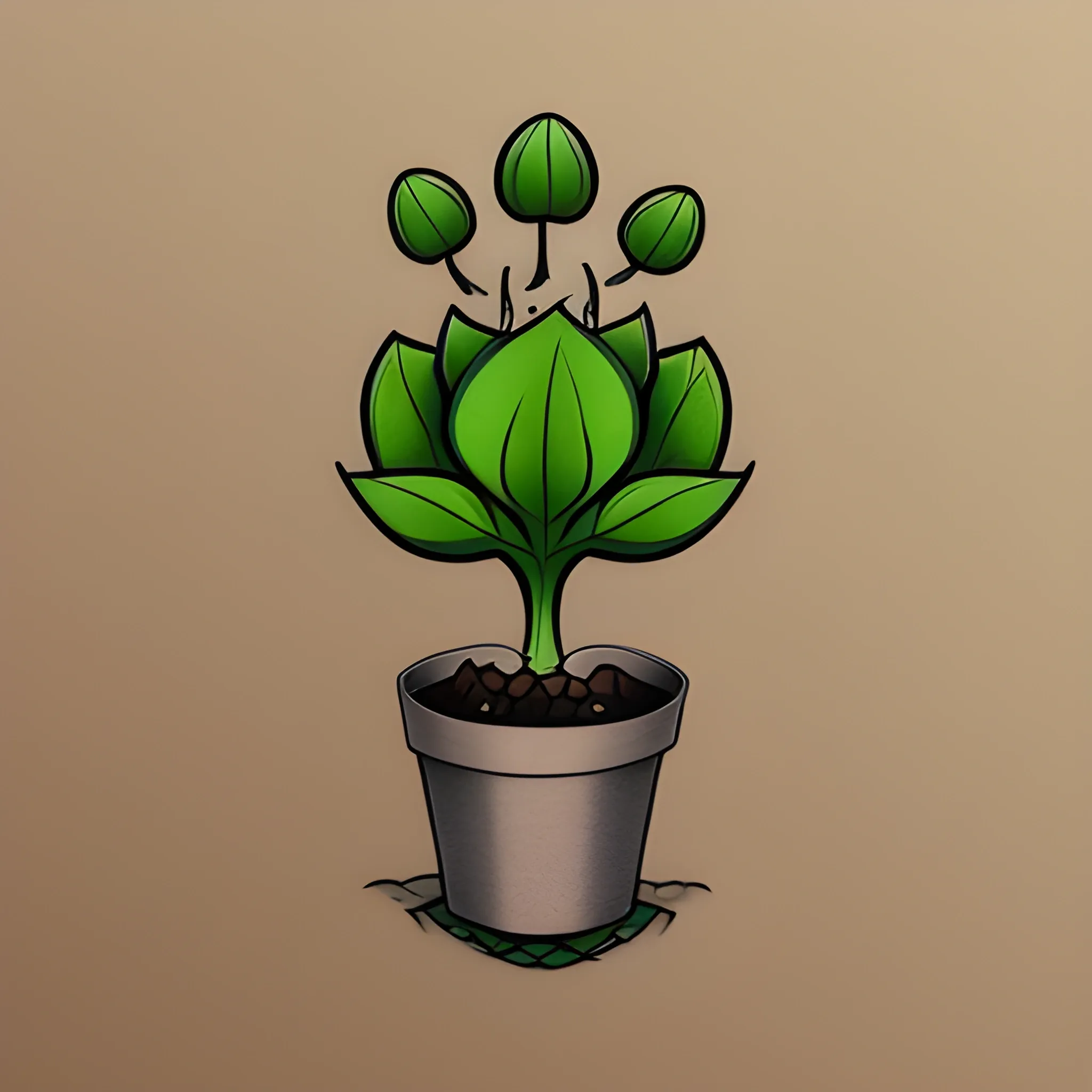 sprouting plant tattoo design, Cartoon