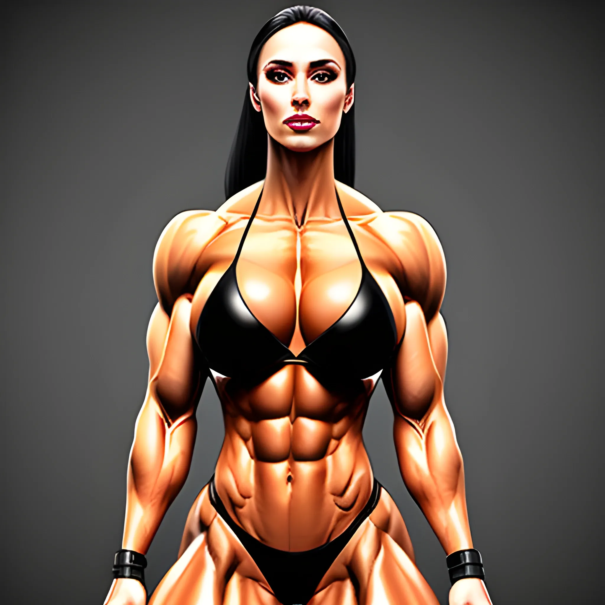 Photorealistic Teen female bodybuilder, hourglass figure 