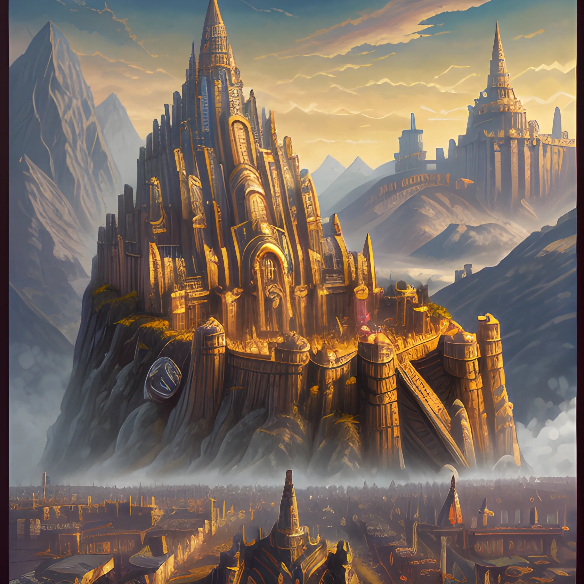 Authentic illustration of a city in Warhammer Fantasy, enormous ...