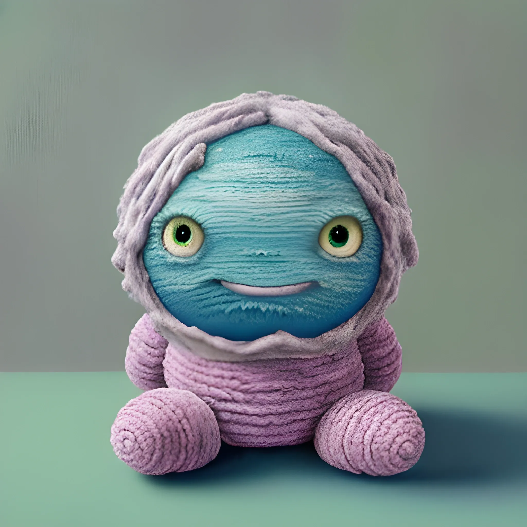 , Oil PaintingHirogen plushy made of fluffy knitted chenille yarn, intricate stitches, space-themed stuffed Alien toy, pastel colors, ethereal fantasy, photorealistic, intricate details, art by Mark Ryden, Pixar, Hayao Miyazaki, 4k resolution