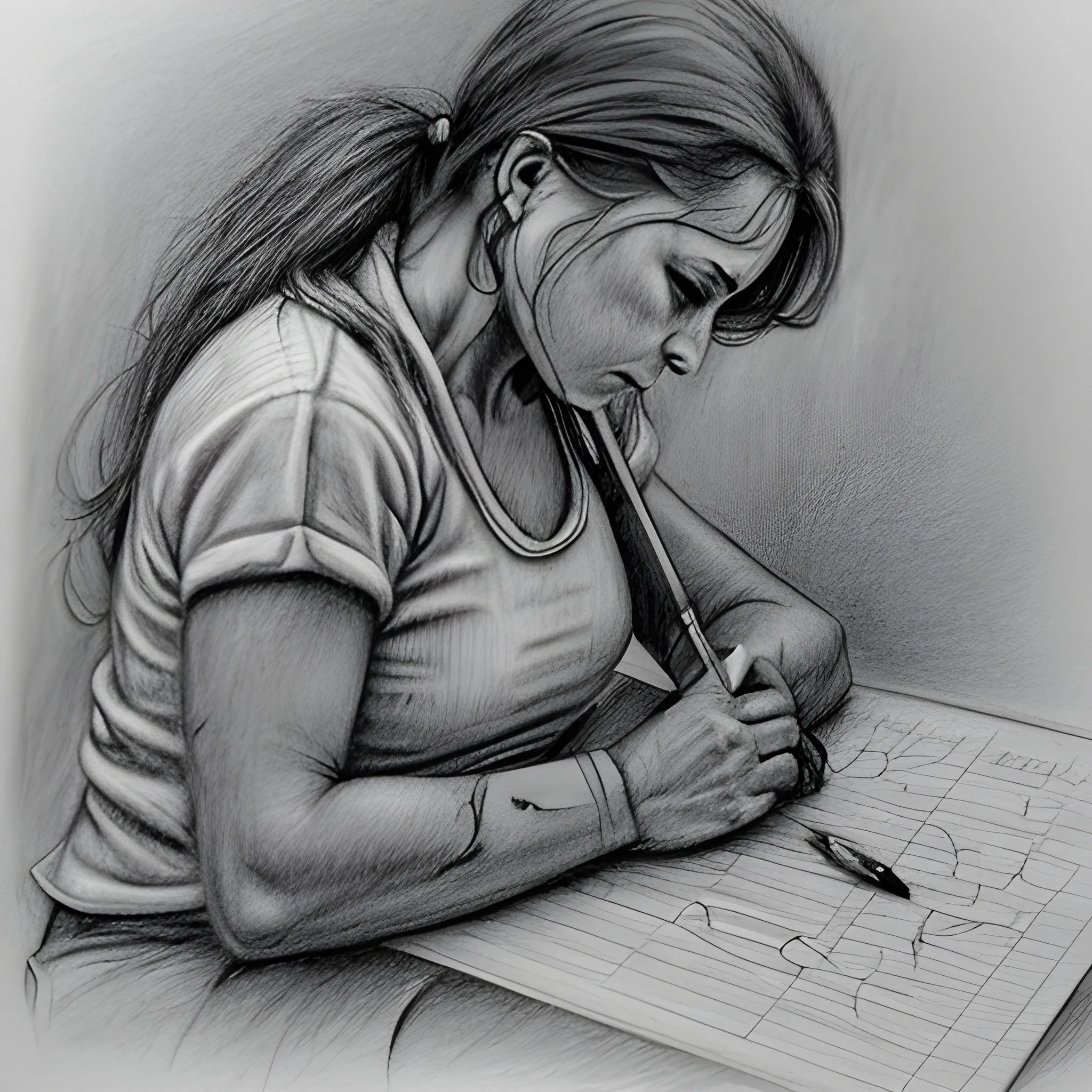 , Pencil Sketch, dolor, injusticia, profundidad, antigüedad, nostalgia 