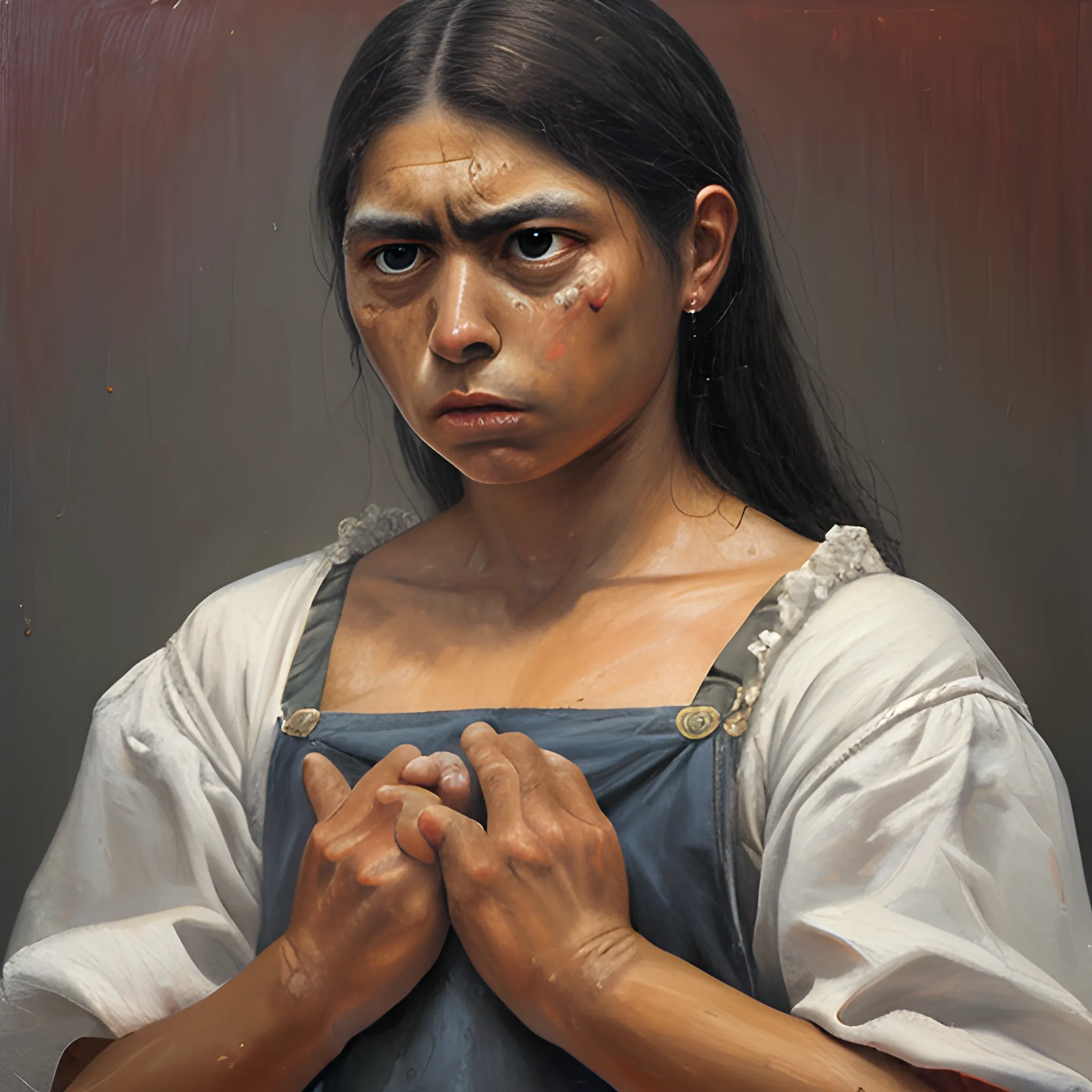  dolor, injusticia, profundidad, antigüedad, extranjero, estudiante., Oil Painting