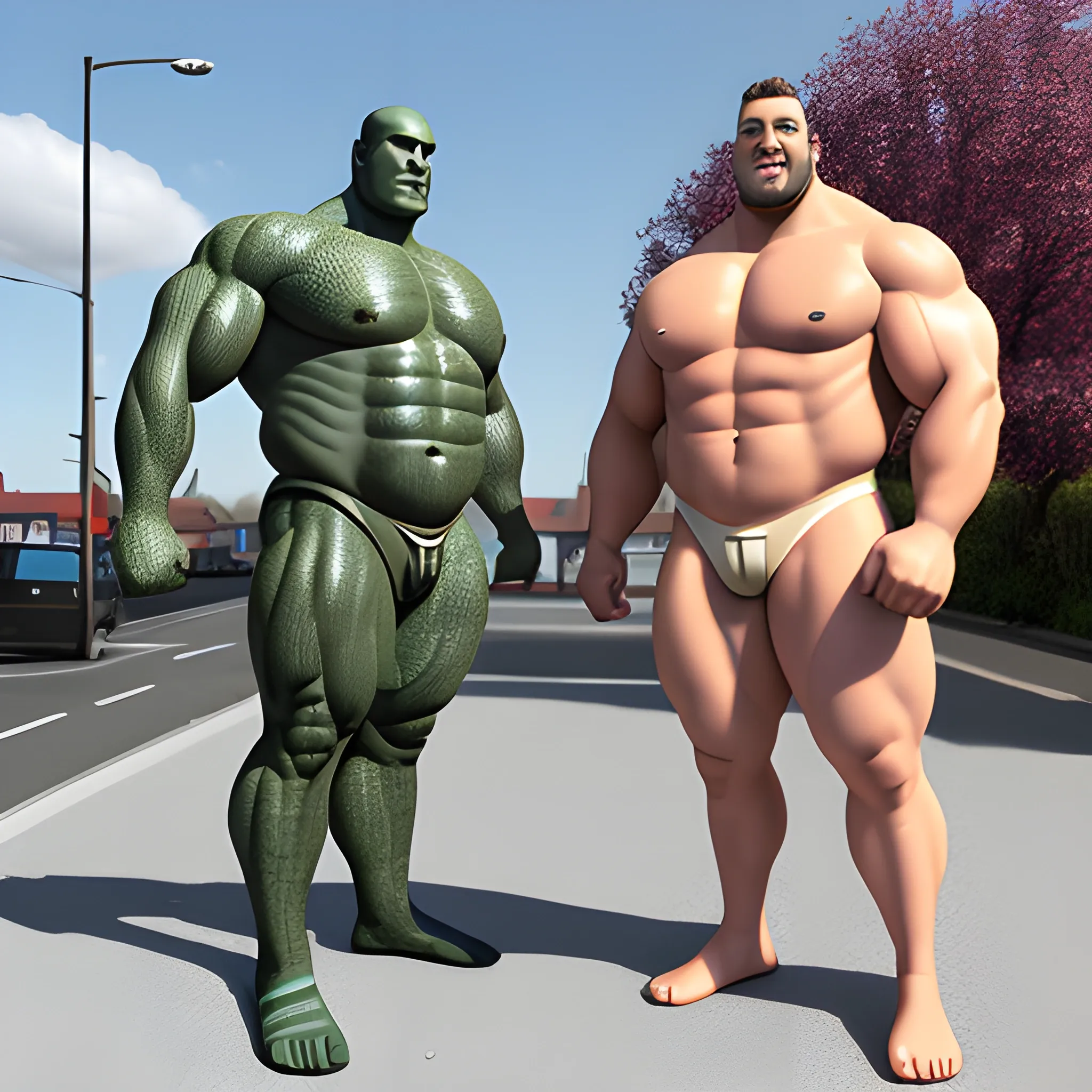 Buff man with giant man buldge in the croth
, 3D