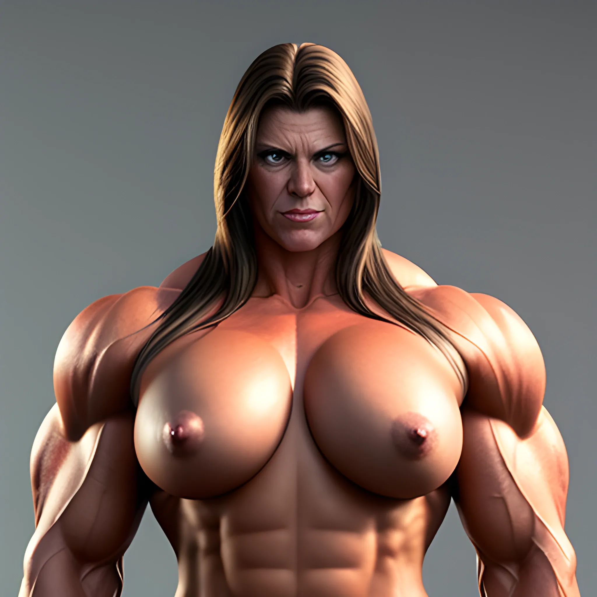 Photorealistic Massive muscle girl