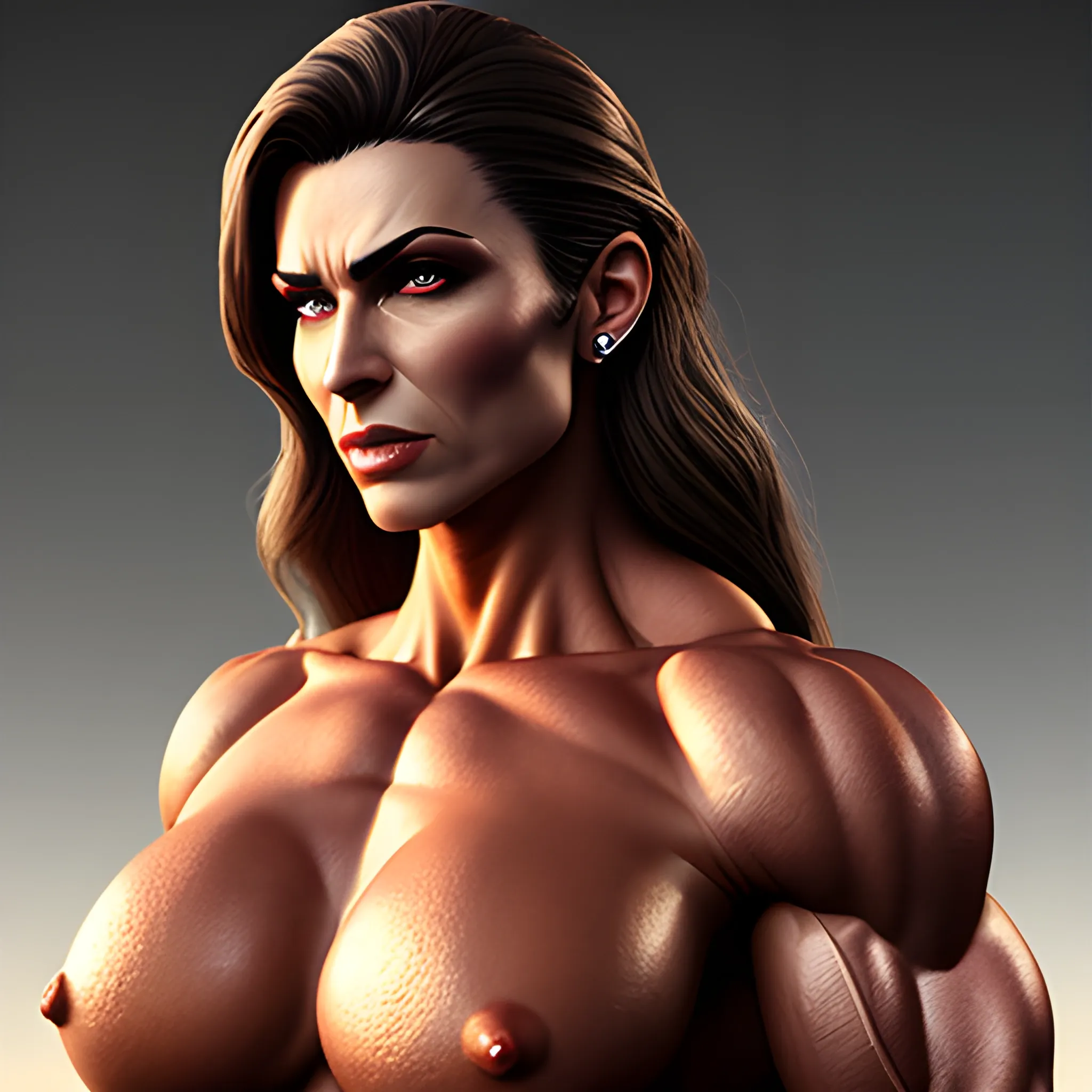 Photorealistic fantasy muscle girl