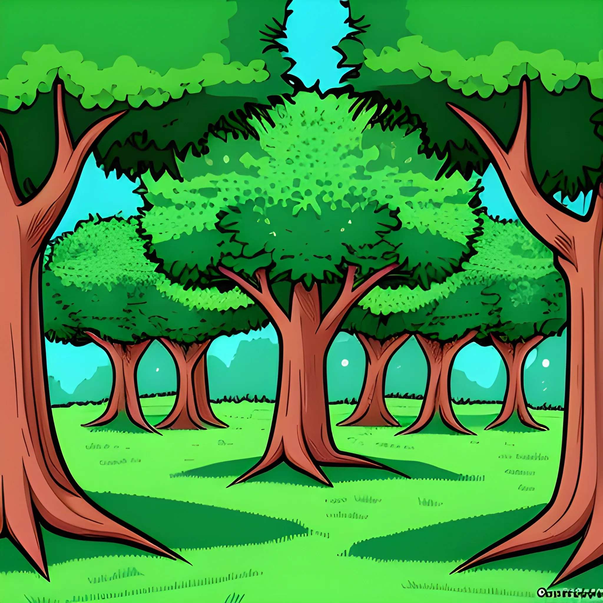 trees, Cartoon