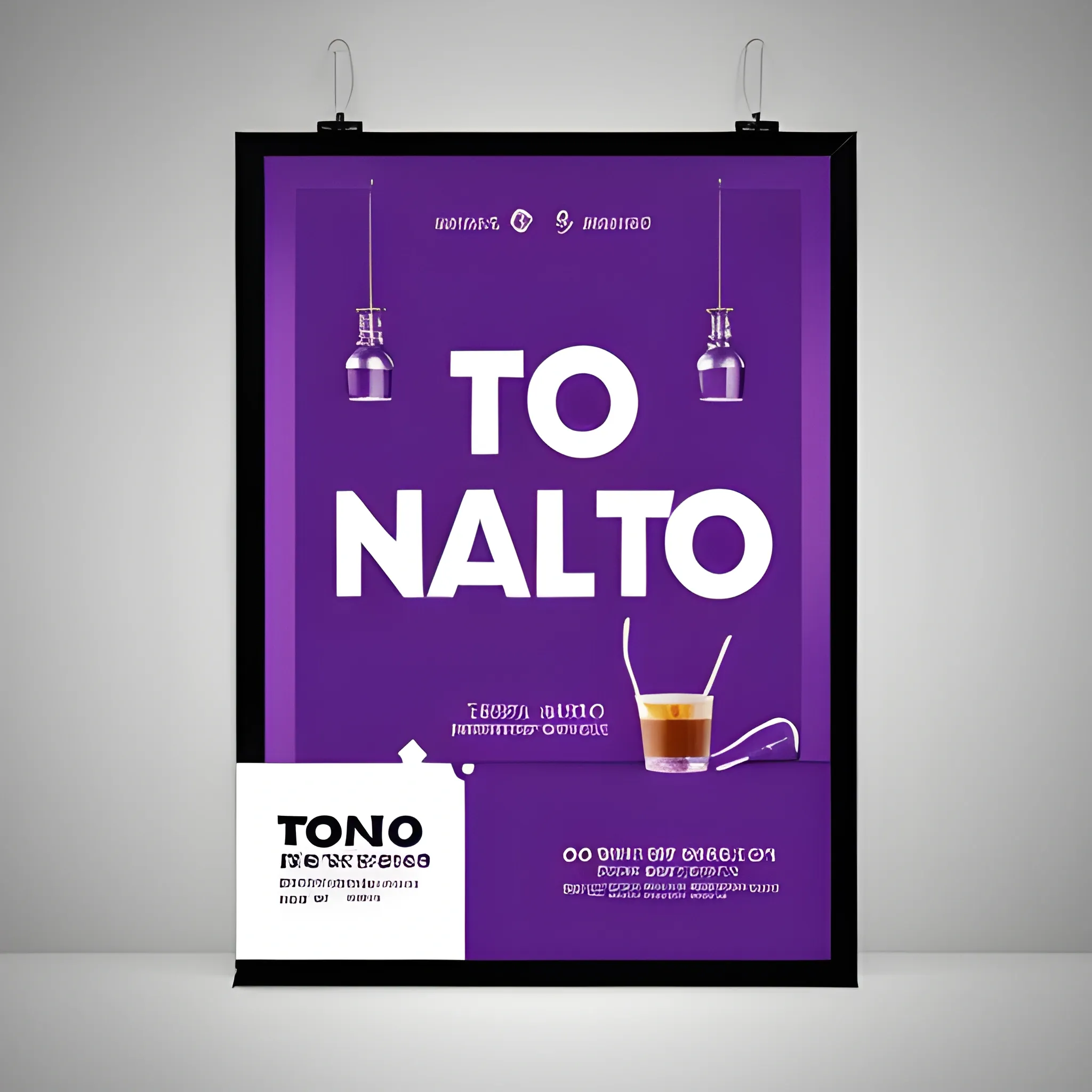 quiero hacer un cartel tipo flyer para un pub de noche donde se beban copas que sea minimalista con tonos en negro violeta 1080px x 1920 con alta calidad y editable con photoshop