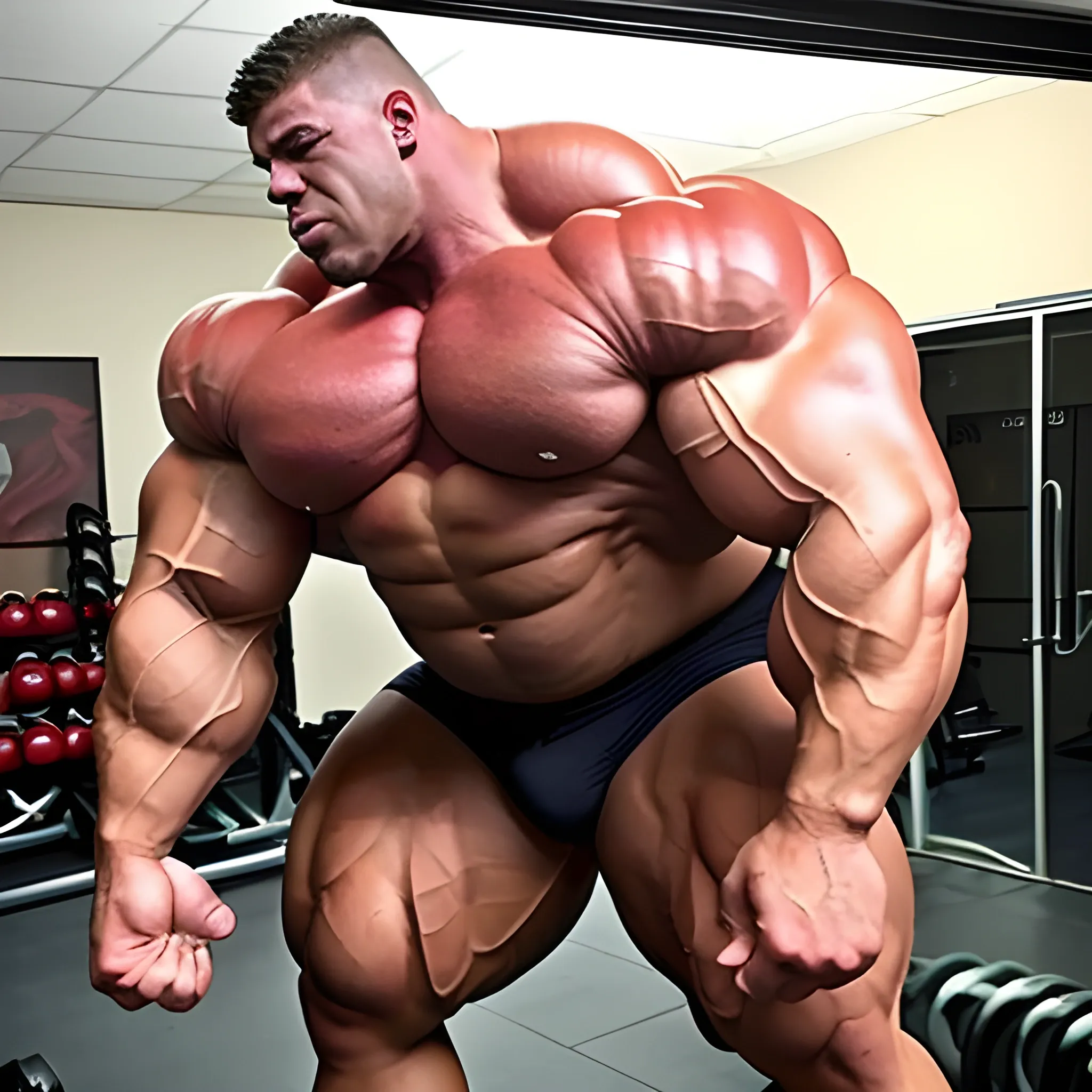 3-meters, beaatiful muscle morph, 3000 lbs bodybuilder, gigantic 300 inches biceps, huge biceps, extremely huge muscular arms, 300 inches enormous triceps, enormous forearms, gigantic traps, 300 inches chest, 
