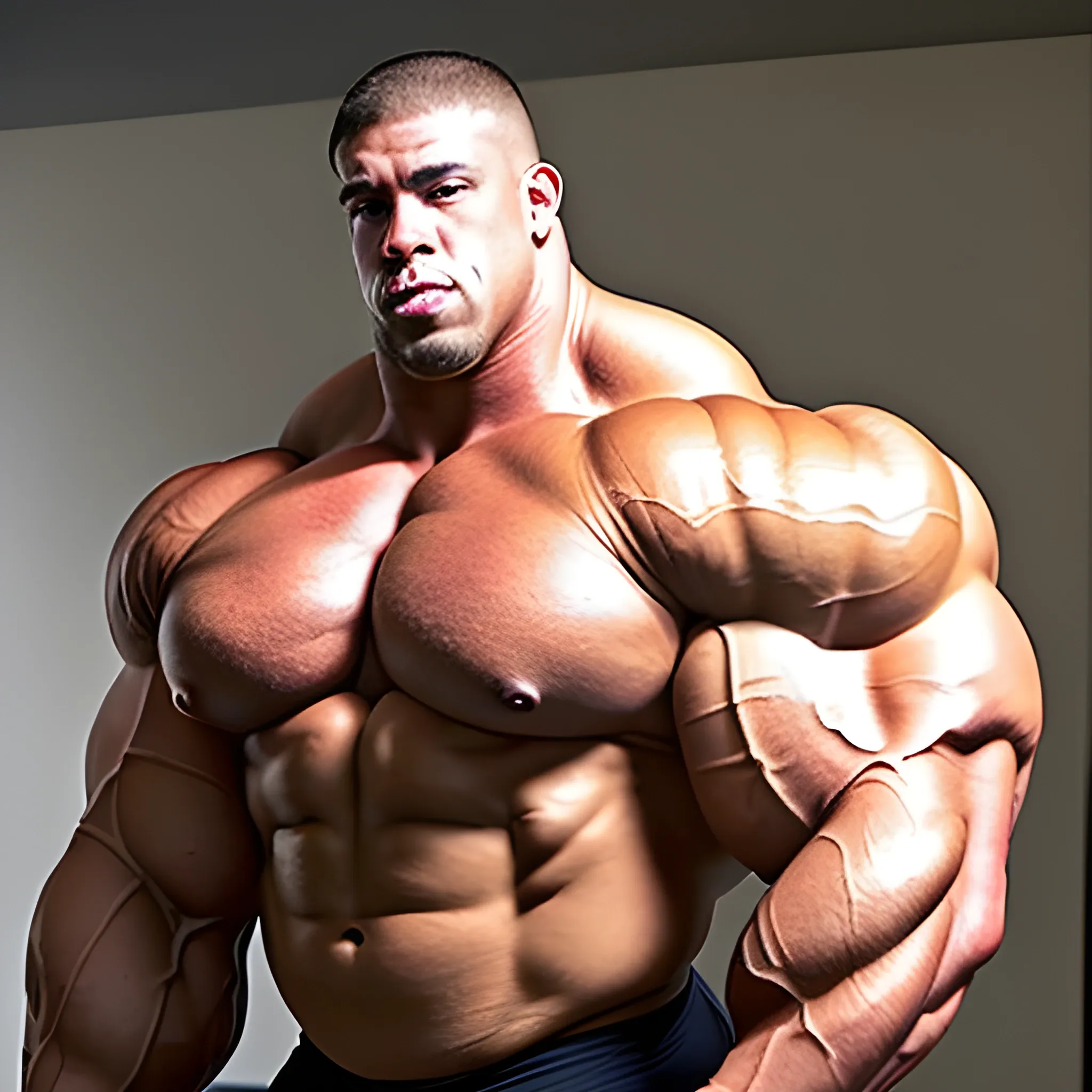 3-meters, beaatiful muscle morph, 3000 lbs bodybuilder, gigantic 300 inches biceps, huge biceps, extremely huge muscular arms, 300 inches enormous triceps, enormous forearms, gigantic traps, 300 inches chest, 
