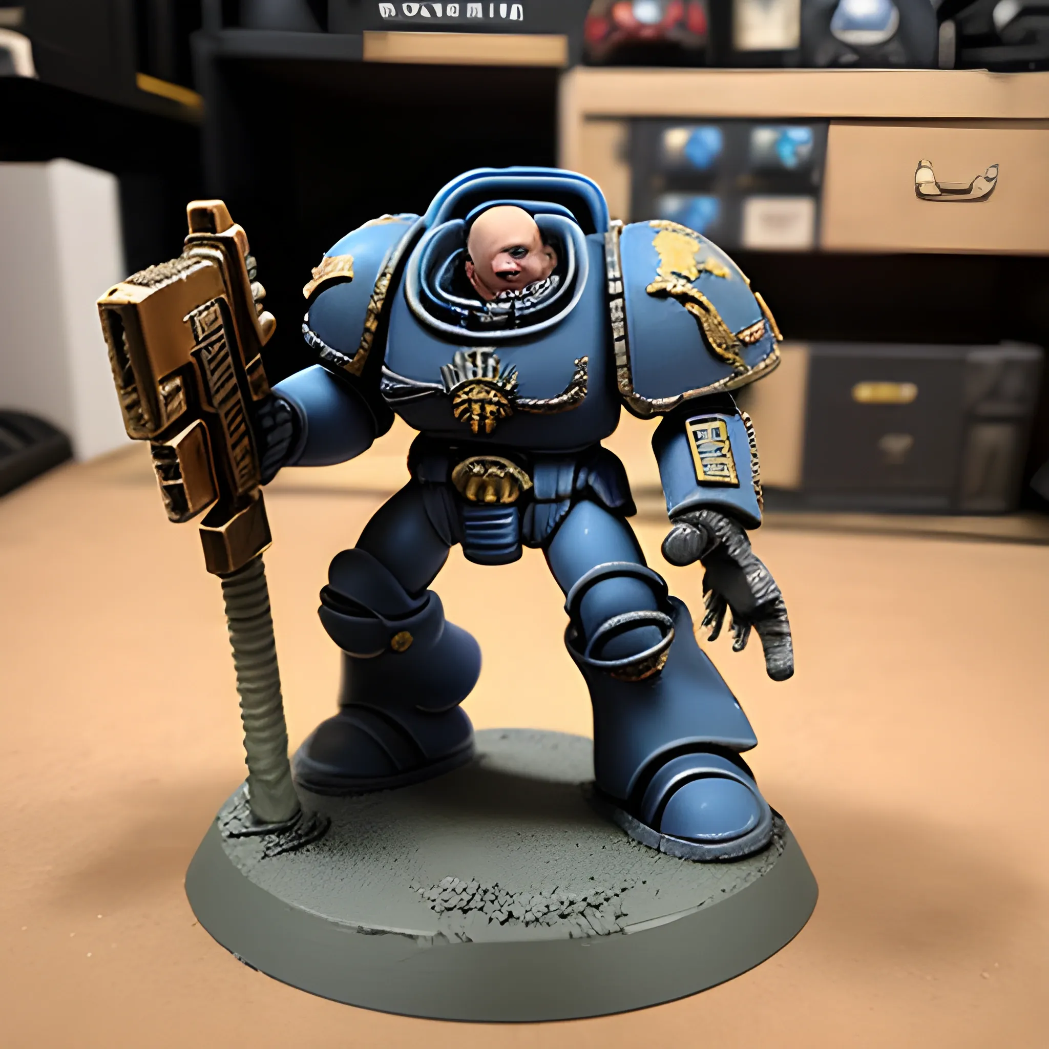 40k space marine, Oil Painting