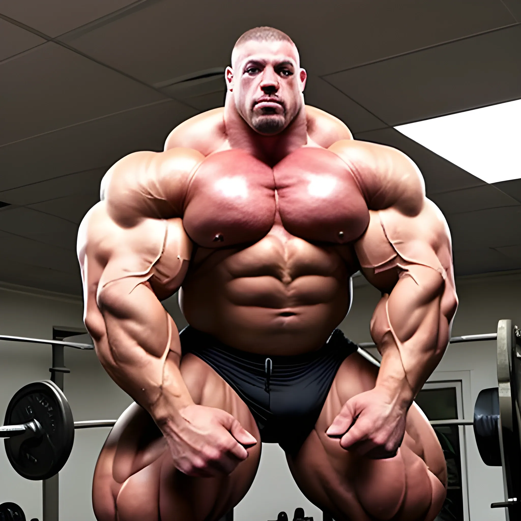 3-meters, beaatiful muscle morph, 3000 lbs bodybuilder, gigantic 300 inches biceps, huge biceps, extremely huge muscular arms, 300 inches enormous triceps, enormous forearms, gigantic traps, 300 inches chest, 
