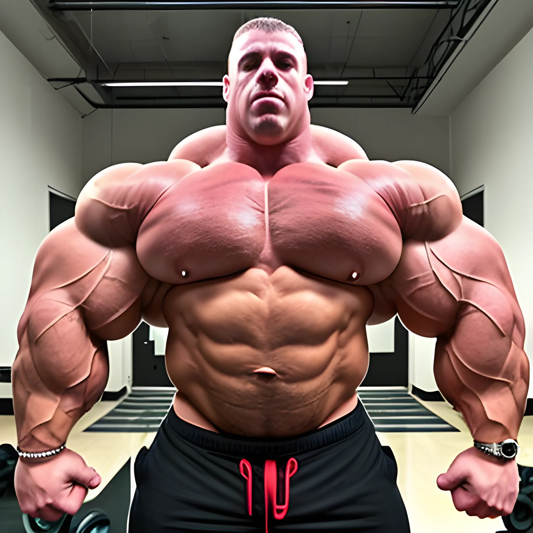 3-meters, beaatiful muscle morph, 3000 lbs bodybuilder, gigantic 300 inches biceps, huge biceps, extremely huge muscular arms, 300 inches enormous triceps, enormous forearms, gigantic traps, 300 inches chest, 
