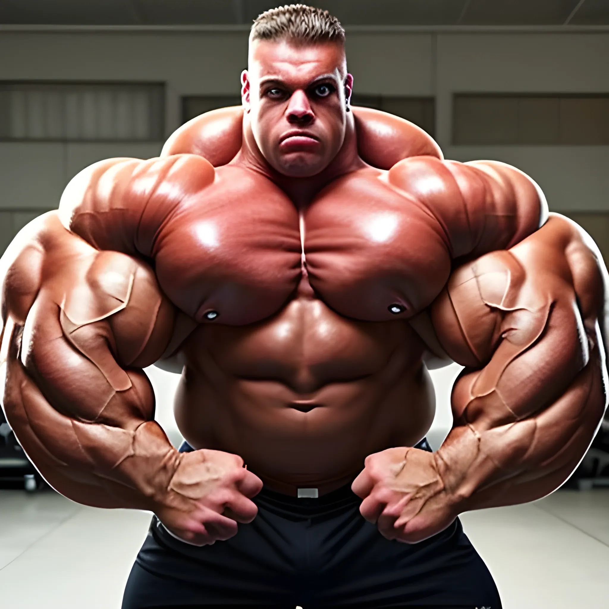 3-meters, beaatiful muscle morph, 3000 lbs bodybuilder, gigantic 300 inches biceps, huge biceps, extremely huge muscular arms, 300 inches enormous triceps, enormous forearms, gigantic traps, 300 inches chest, 
