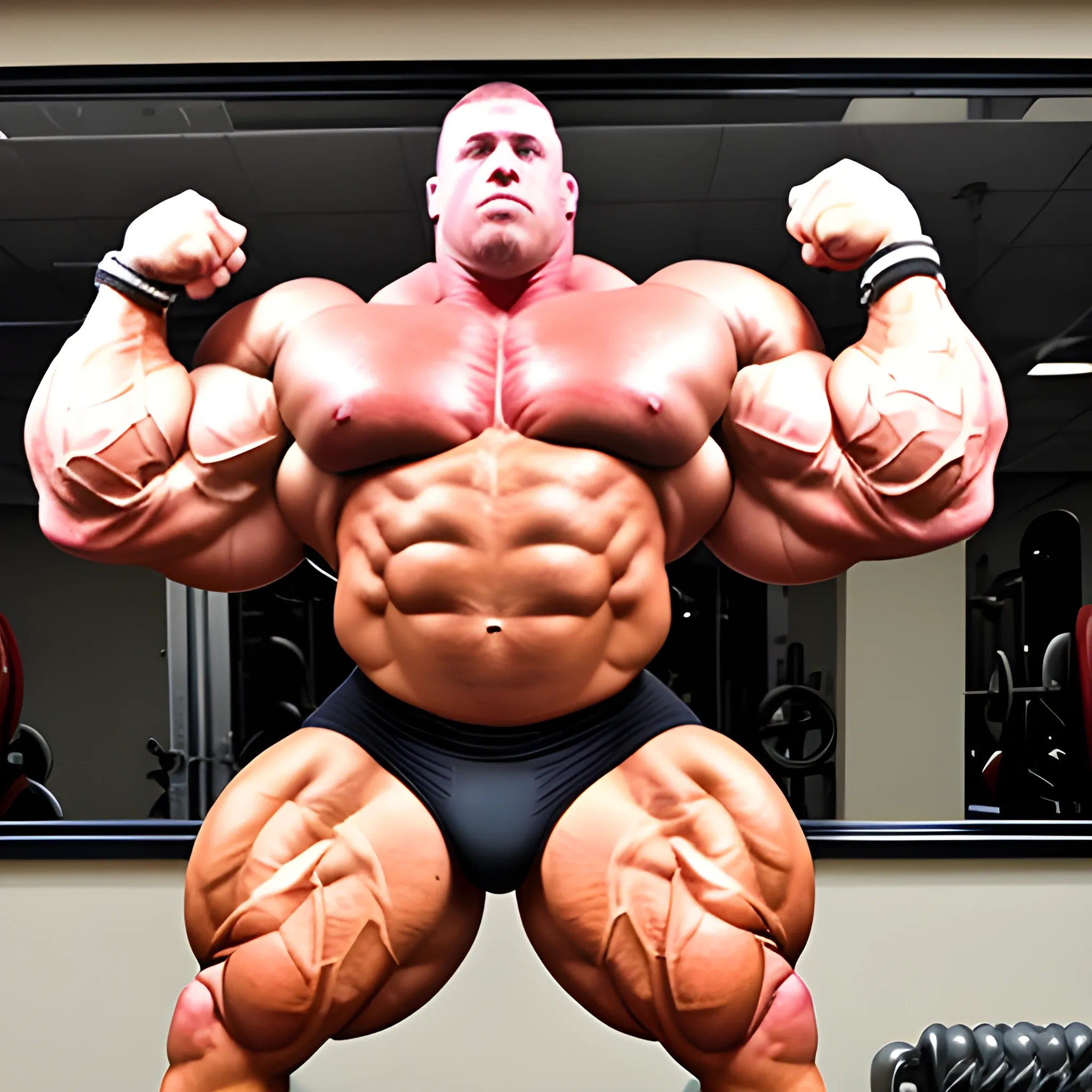 3-meters, beaatiful muscle morph, 3000 lbs bodybuilder, gigantic 300 inches biceps, huge biceps, extremely huge muscular arms, 300 inches enormous triceps, enormous forearms, gigantic traps, 300 inches chest, 
