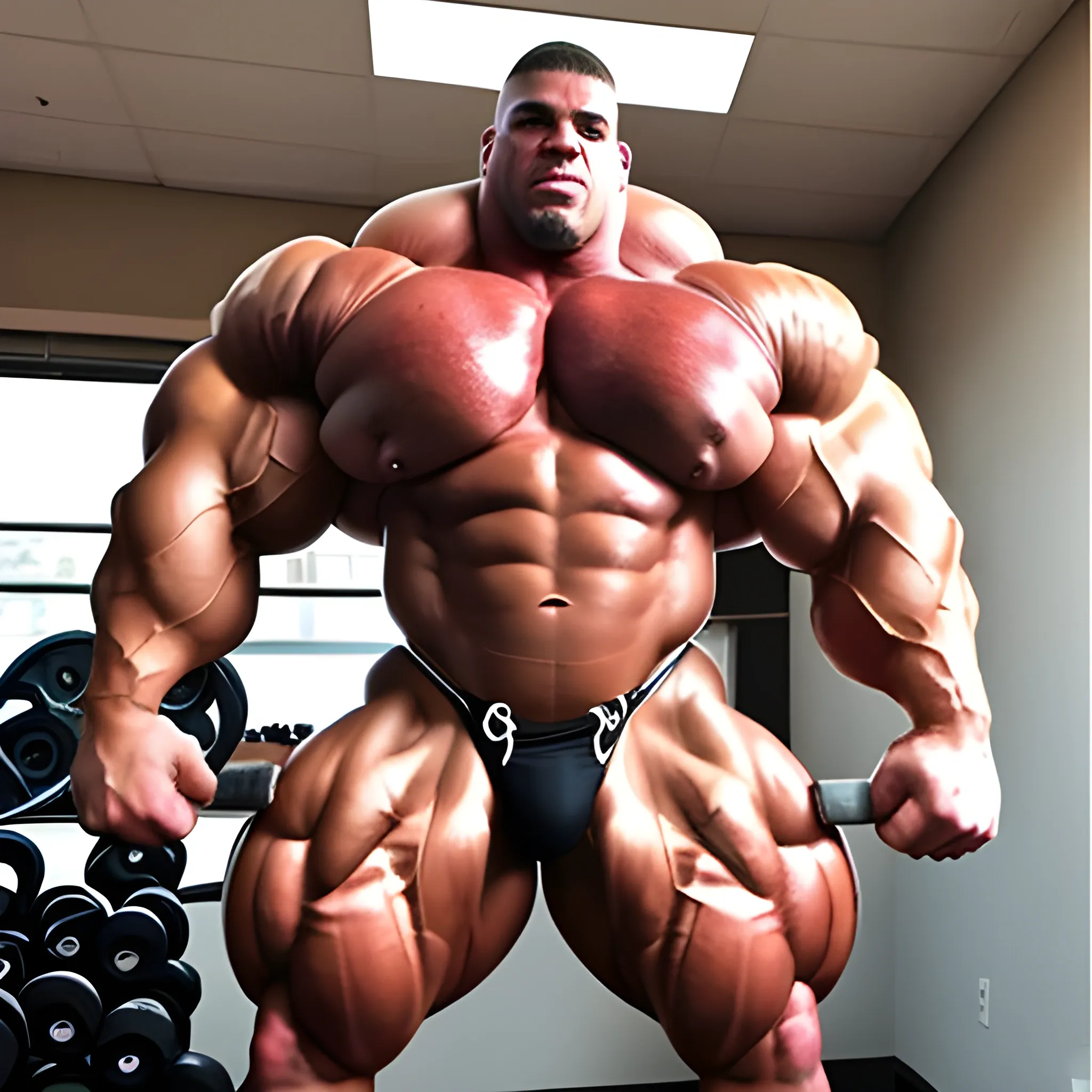 3-meters, beaatiful muscle morph, 3000 lbs bodybuilder, gigantic 300 inches biceps, huge biceps, extremely huge muscular arms, 300 inches enormous triceps, enormous forearms, gigantic traps, 300 inches chest, 
